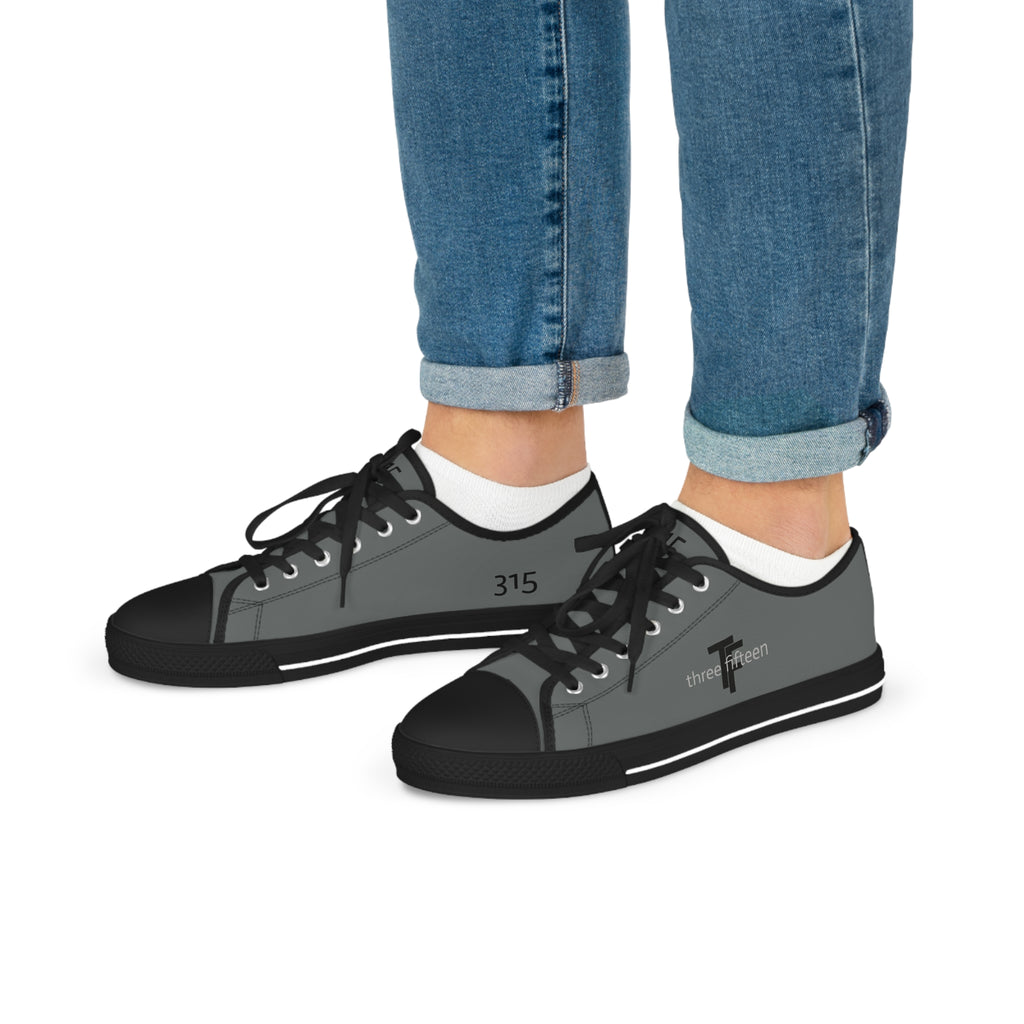 31 - Men's Low Top Sneakers TF — Minimal Grey Canvas Shoes with '315' Side Graphic