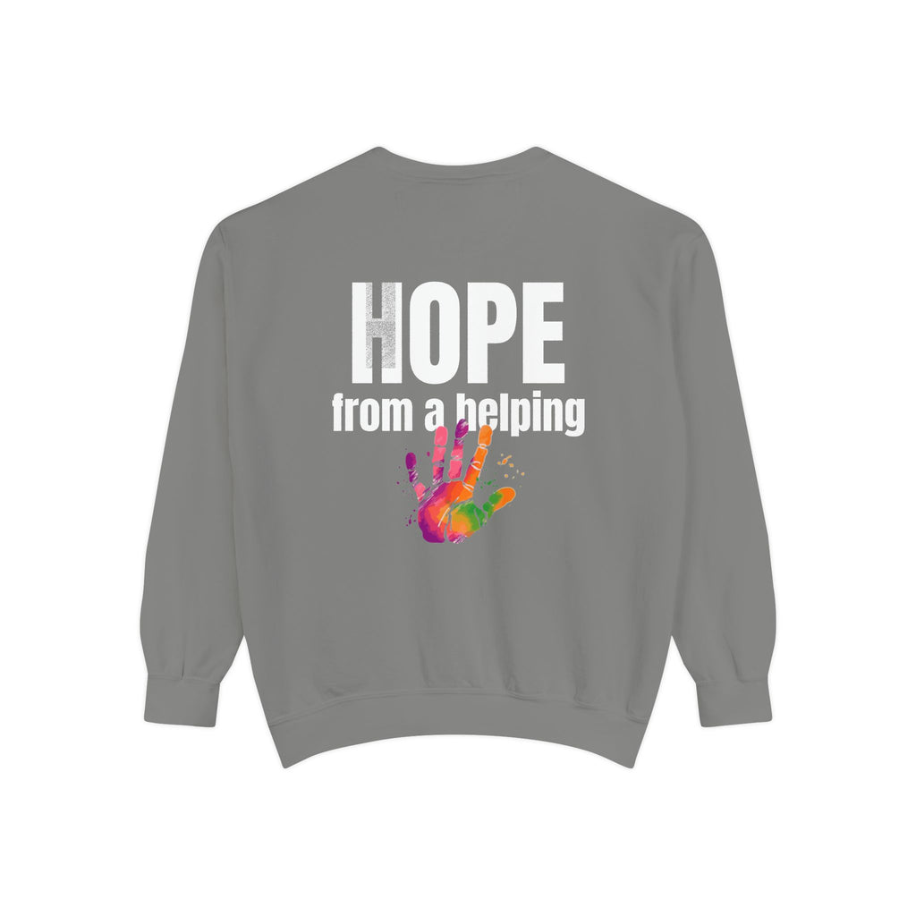 15 - Got Hope - Multi Color Cozy “A Helping Hand” Unisex Garment-Dyed Sweatshirt for Everyday Comfort