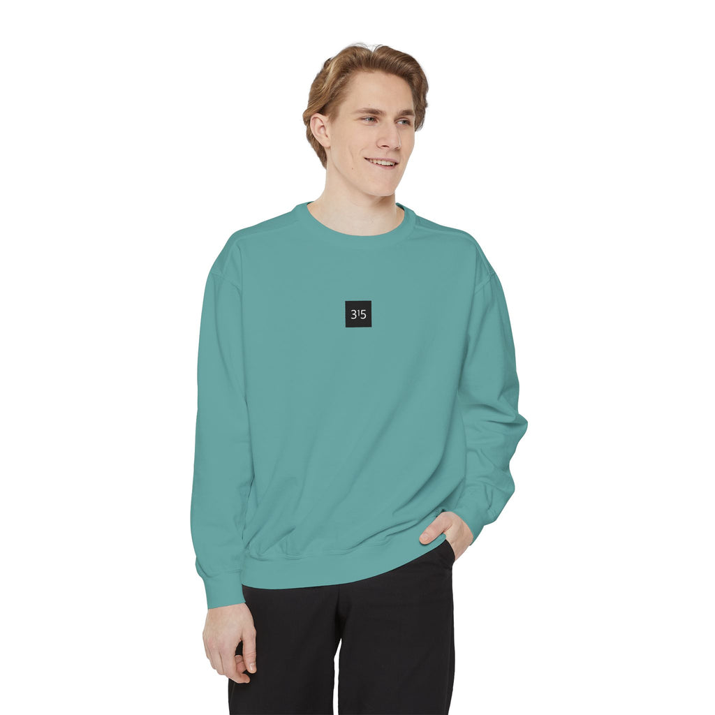 Multi Color Embroidered 315 Minimalist Logo Sweatshirt — White Crewneck Casual Pullover