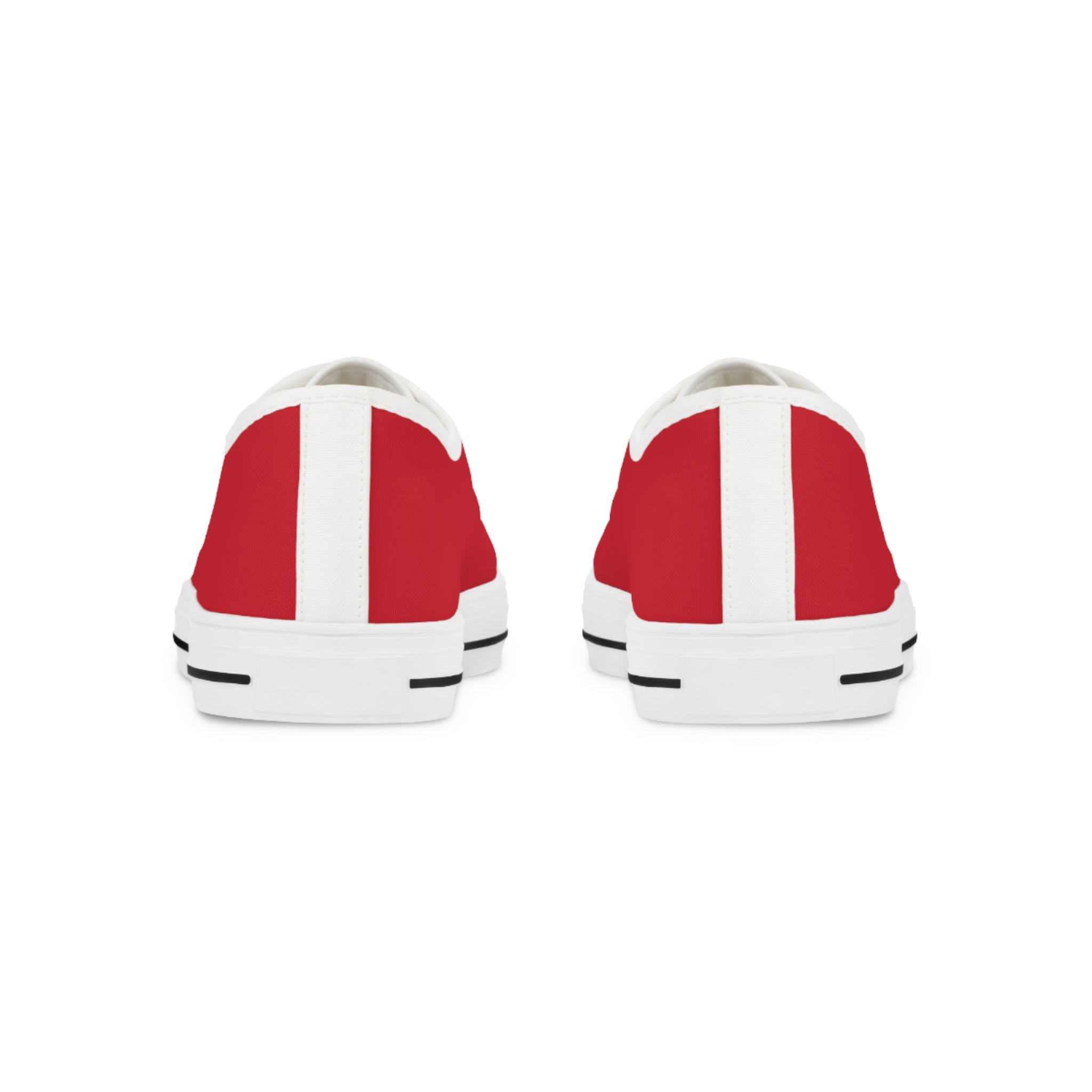 31 - Men's Red Low Top Sneakers — Minimal White Canvas Shoes with '315' Side Graphic