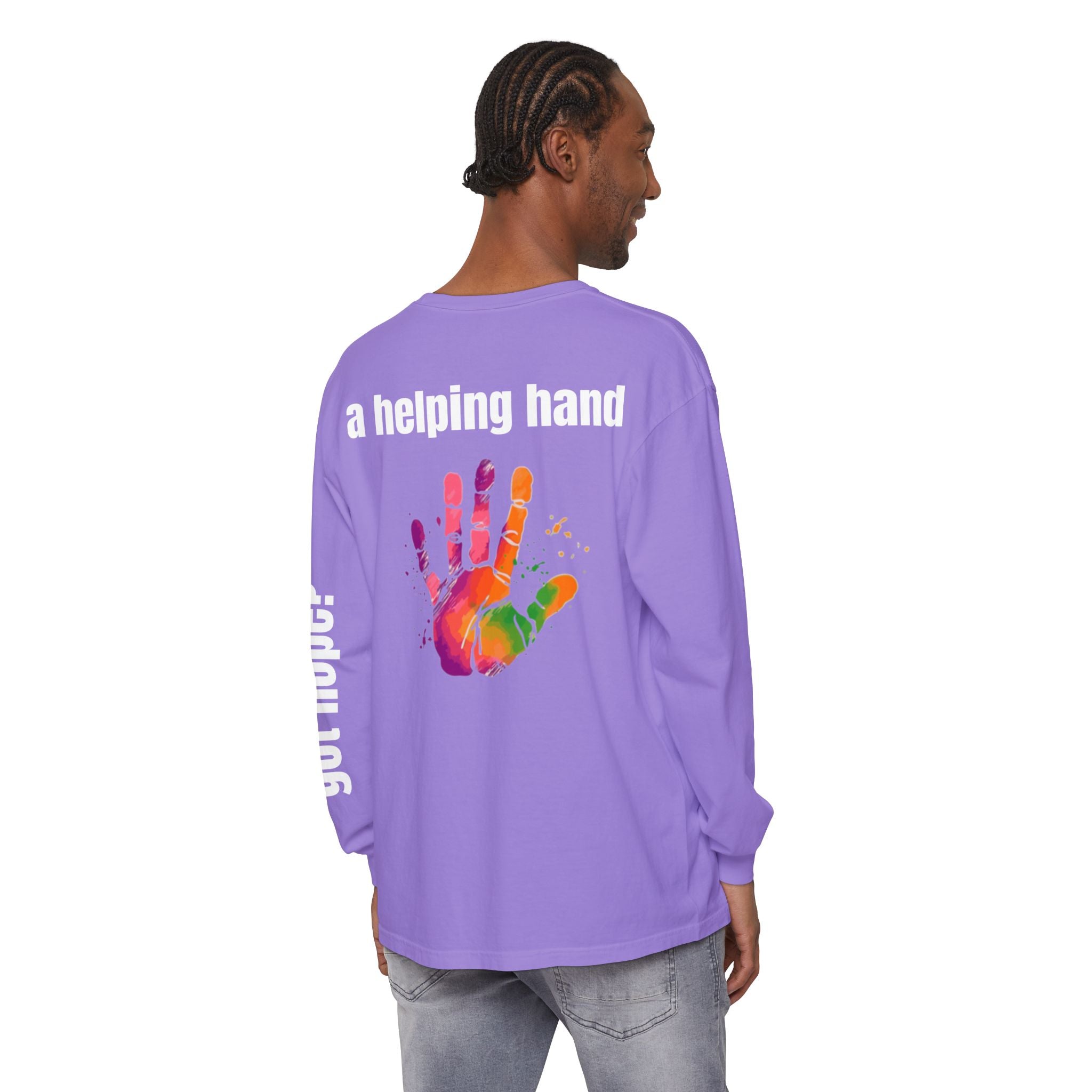 315 A Helping Hand Unisex Long Sleeve T-Shirt - Inspirational Casual Wear