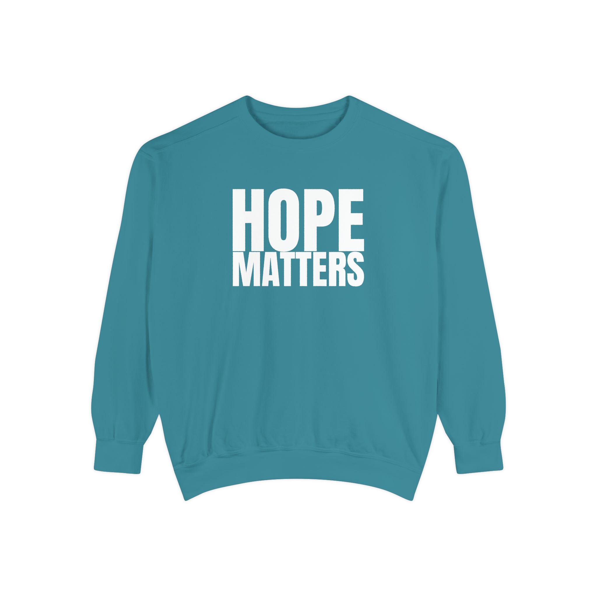 Hope Matters Multi Color Cozy Unisex Garment-Dyed Sweatshirt for Everyday Comfort
