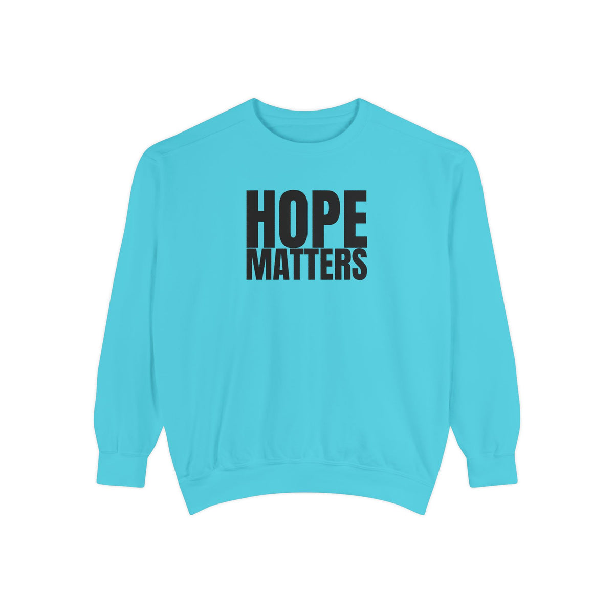 15 - Multi Color Hope Matters Embroidered Minimalist Logo Sweatshirt — White Crewneck Casual Pullover