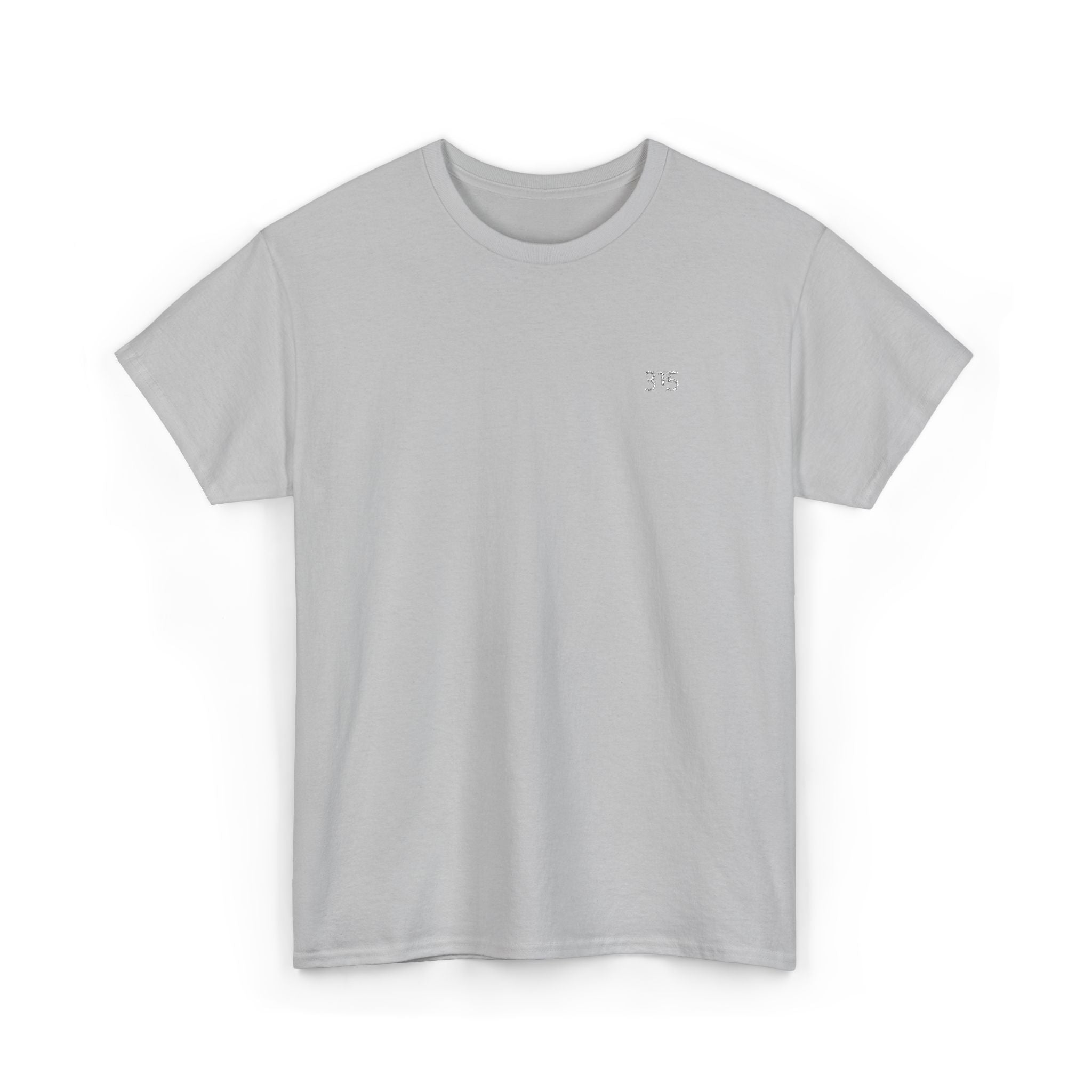 Minimal '315’ Chest Logo T‑Shirt — Black Casual Graphic Tee
