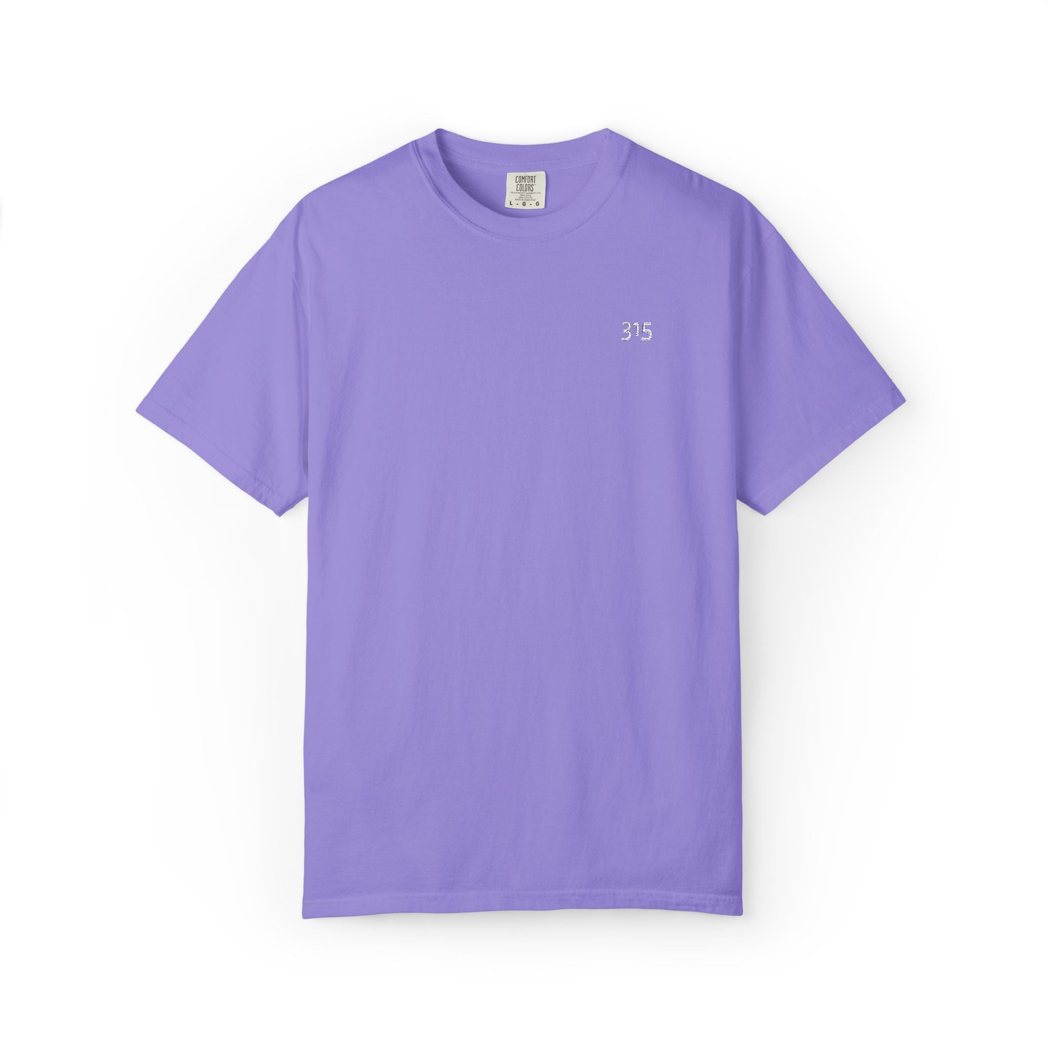 11 - Embroidered 315 Multi Color Minimalist '75' Chest Logo T-Shirt – Garment-Dyed White Casual Tee