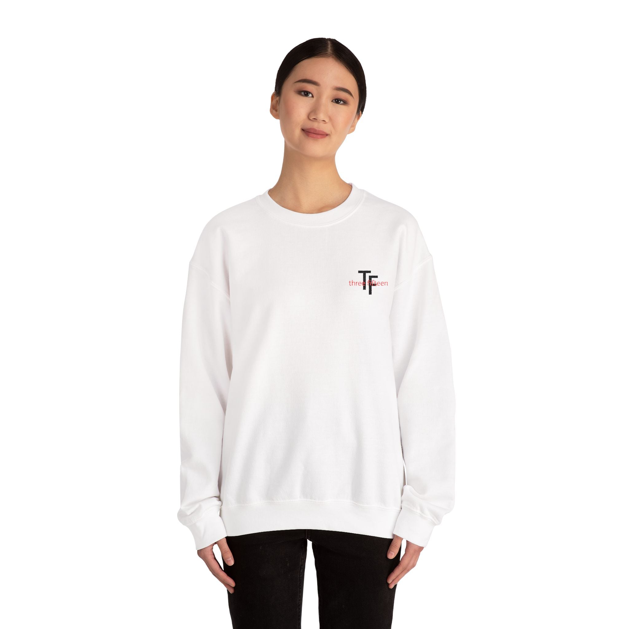 15 - TF Three Fifteen Embroidered Crewneck Sweatshirt — Minimal Graphic Pullover