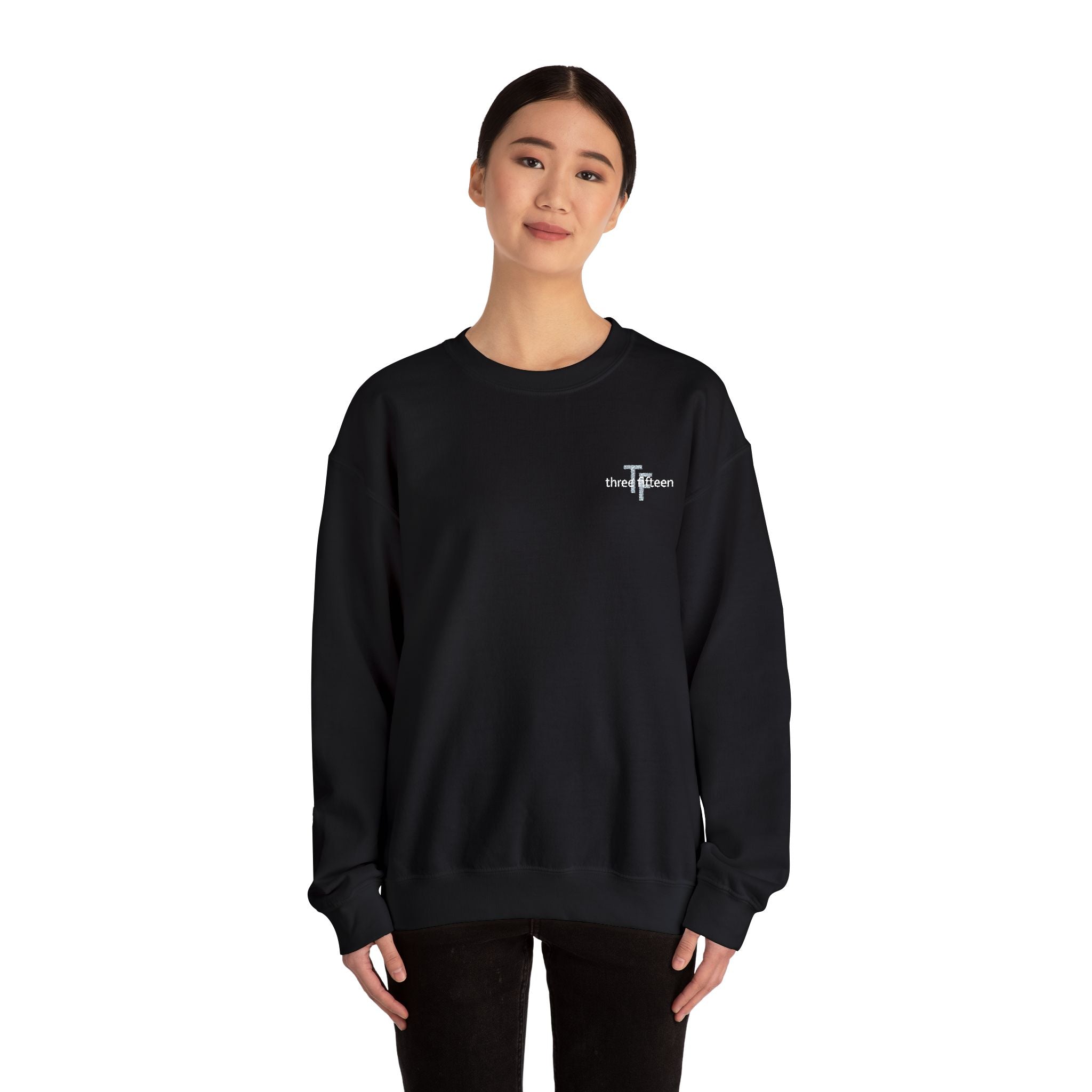 15 - TF Three Fifteen Embroidered Crewneck Sweatshirt — Minimal Graphic Pullover