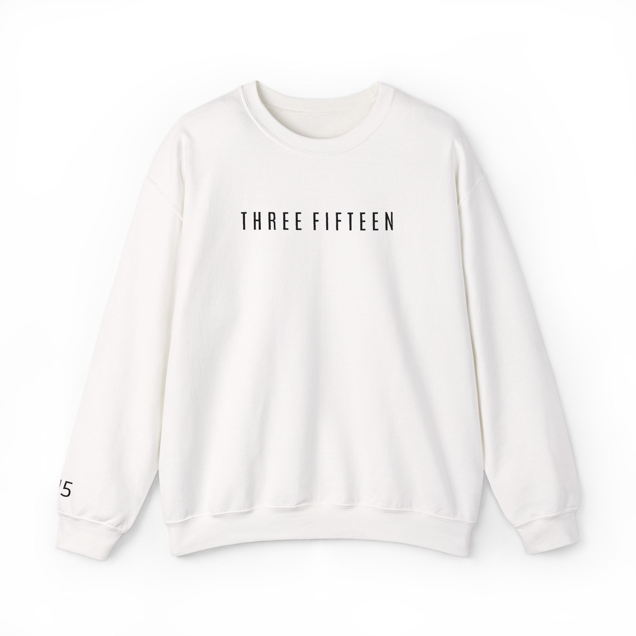 15 - Three Fifteen Embroidered Crewneck Sweatshirt — Minimal Graphic Pullover