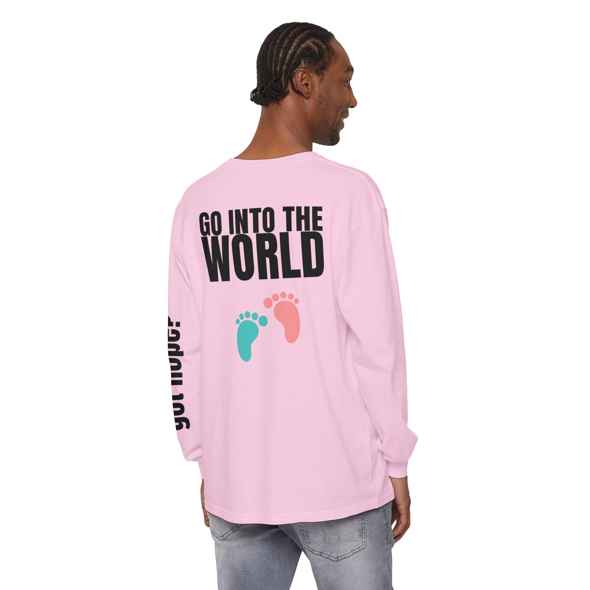 315 Go Into the WorldUnisex Long Sleeve T-Shirt - Inspirational Casual Wear