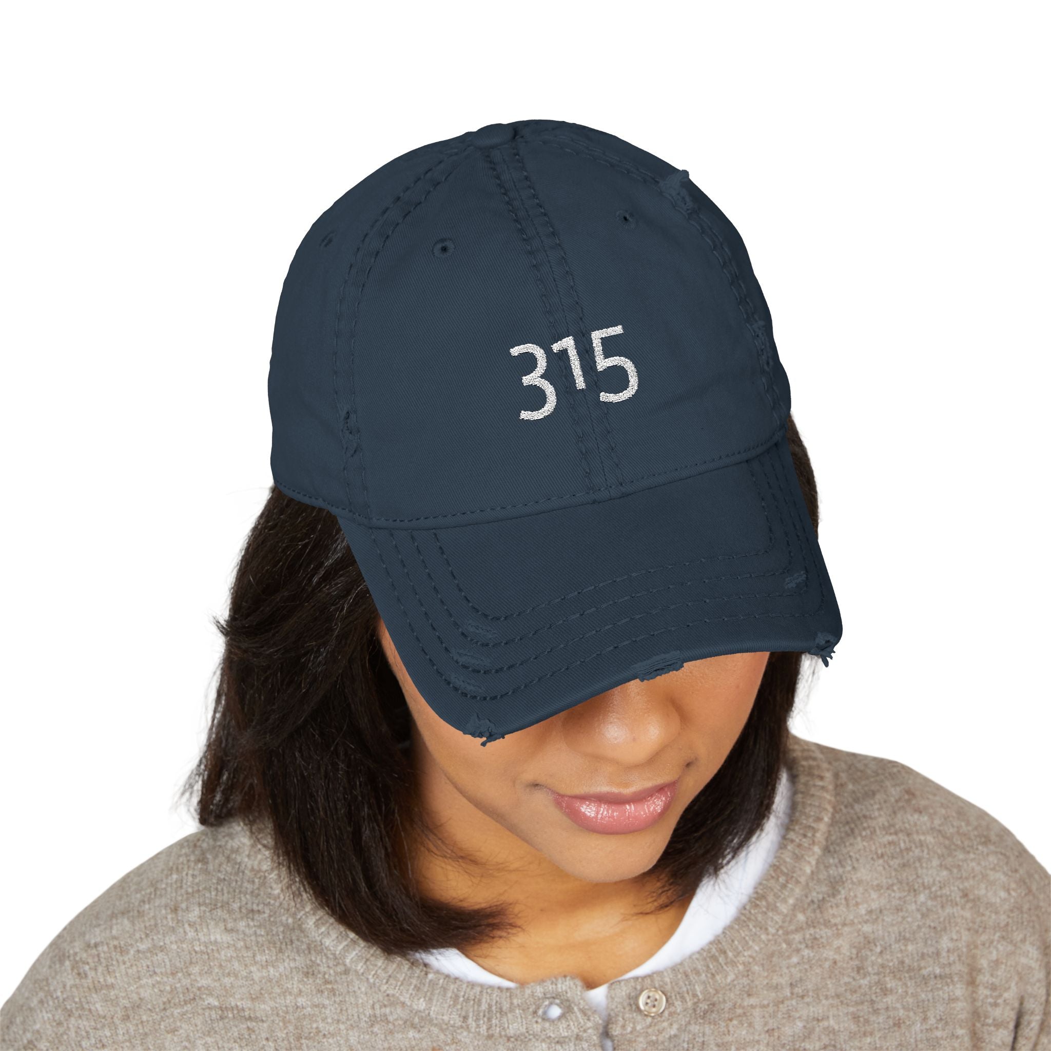 Distressed Embroidered Dad Hat - Casual Chic Accessory
