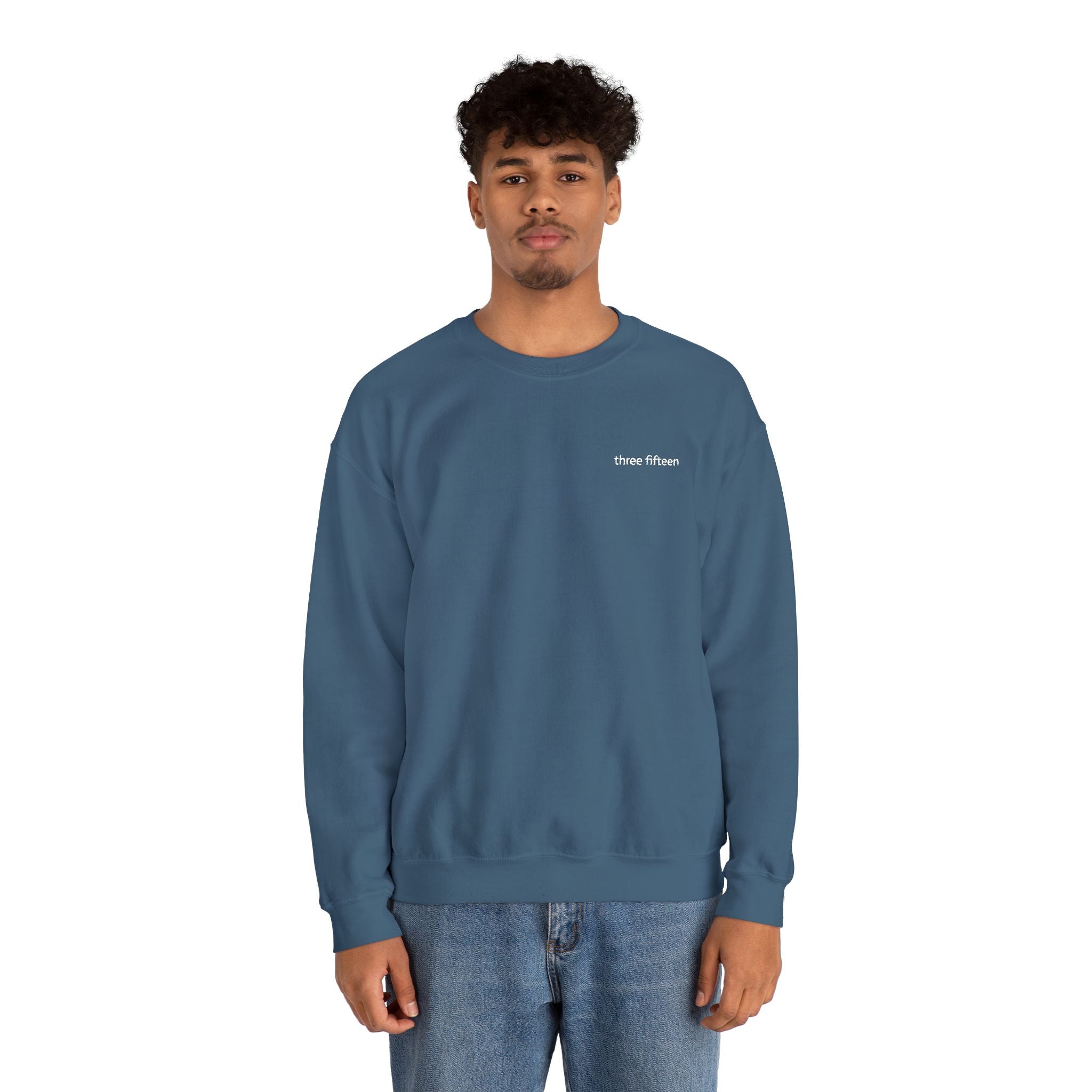 15 - TF Three Fifteen Embroidered Crewneck Sweatshirt — Minimal Graphic Pullover