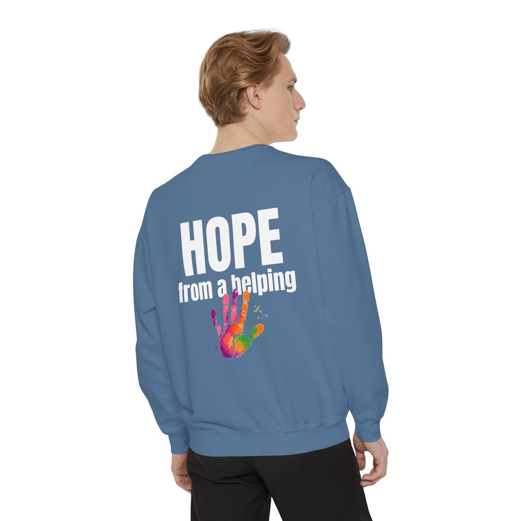 15 - Got Hope - Multi Color Cozy “A Helping Hand” Unisex Garment-Dyed Sweatshirt for Everyday Comfort