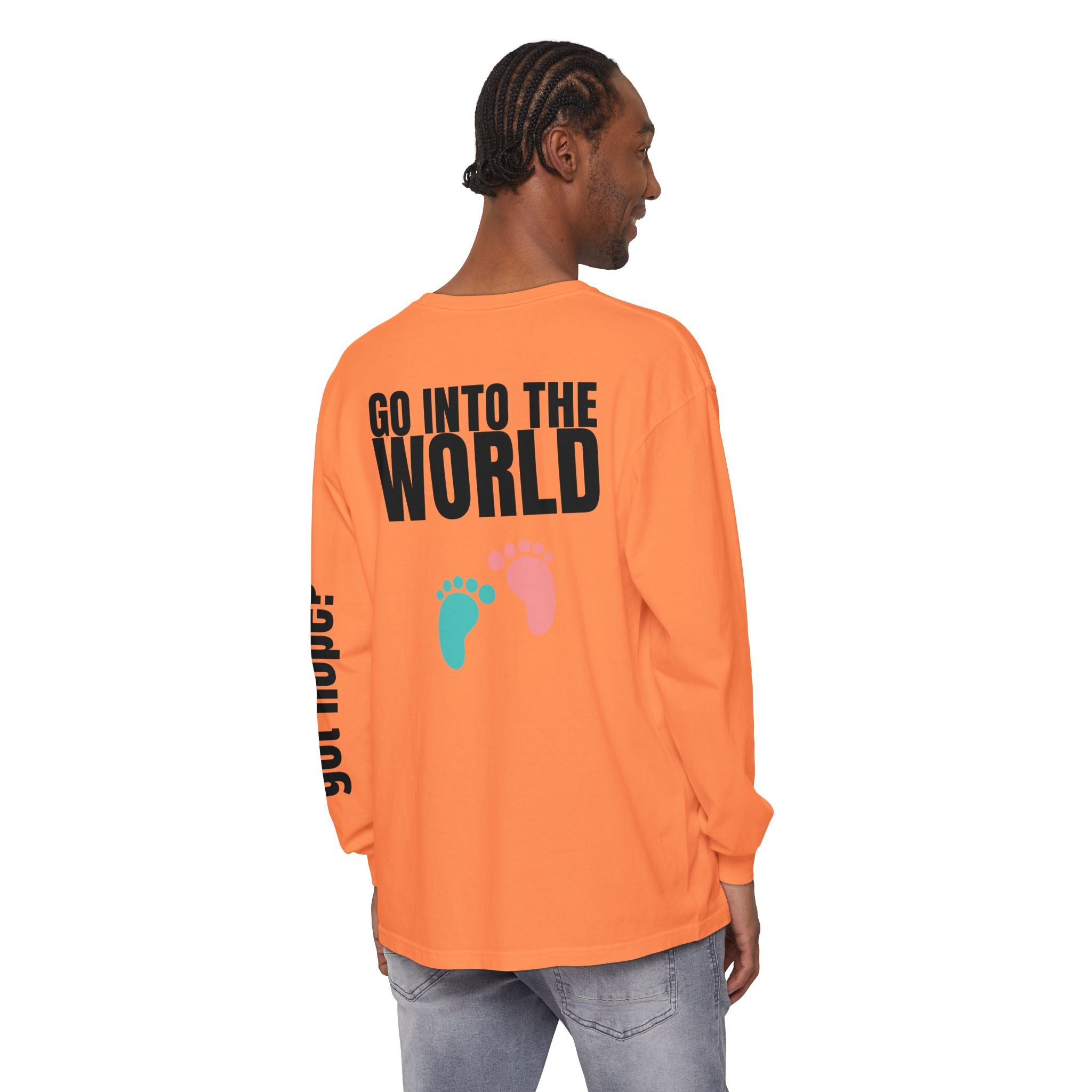 315 Go Into the WorldUnisex Long Sleeve T-Shirt - Inspirational Casual Wear