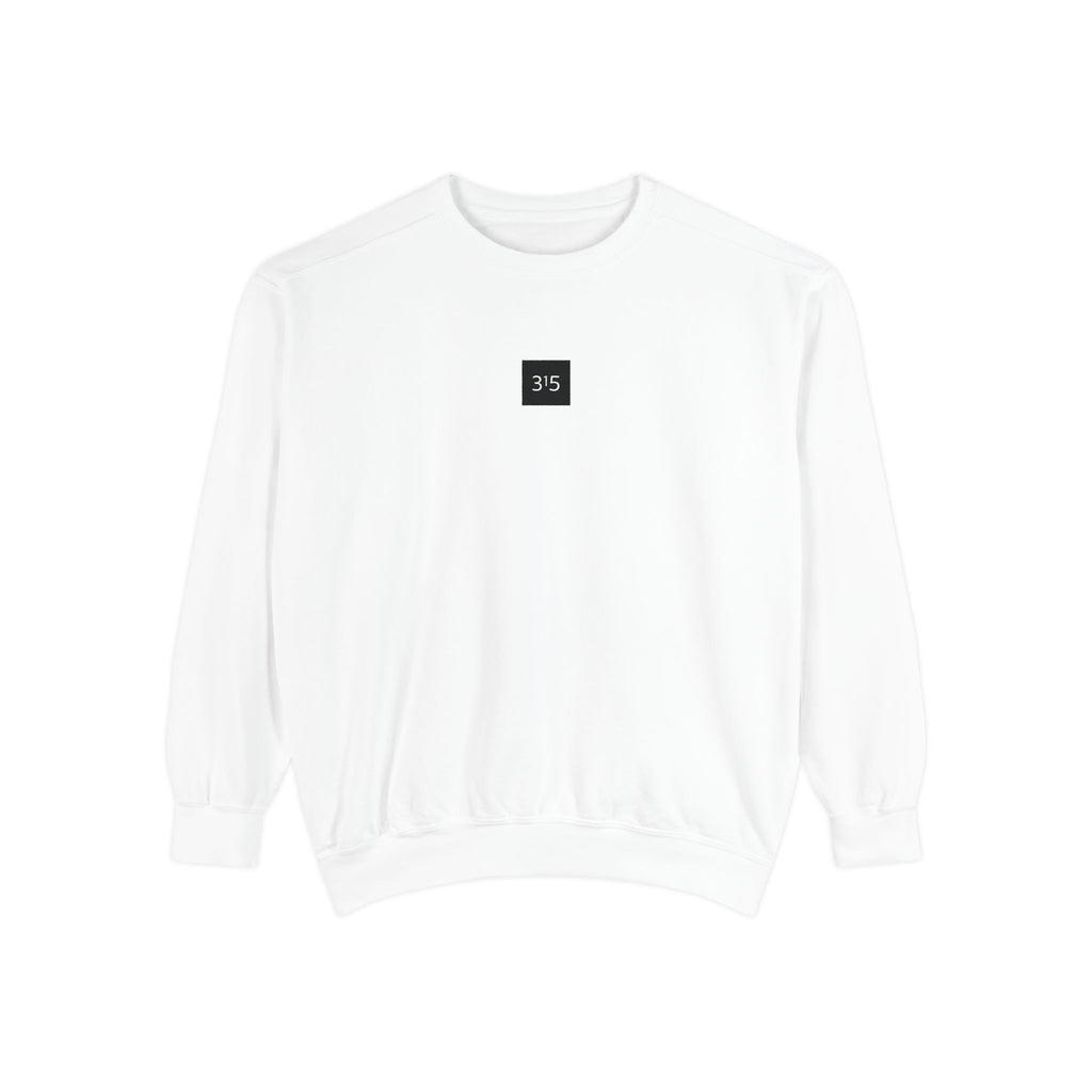 Multi Color Embroidered 315 Minimalist Logo Sweatshirt — White Crewneck Casual Pullover
