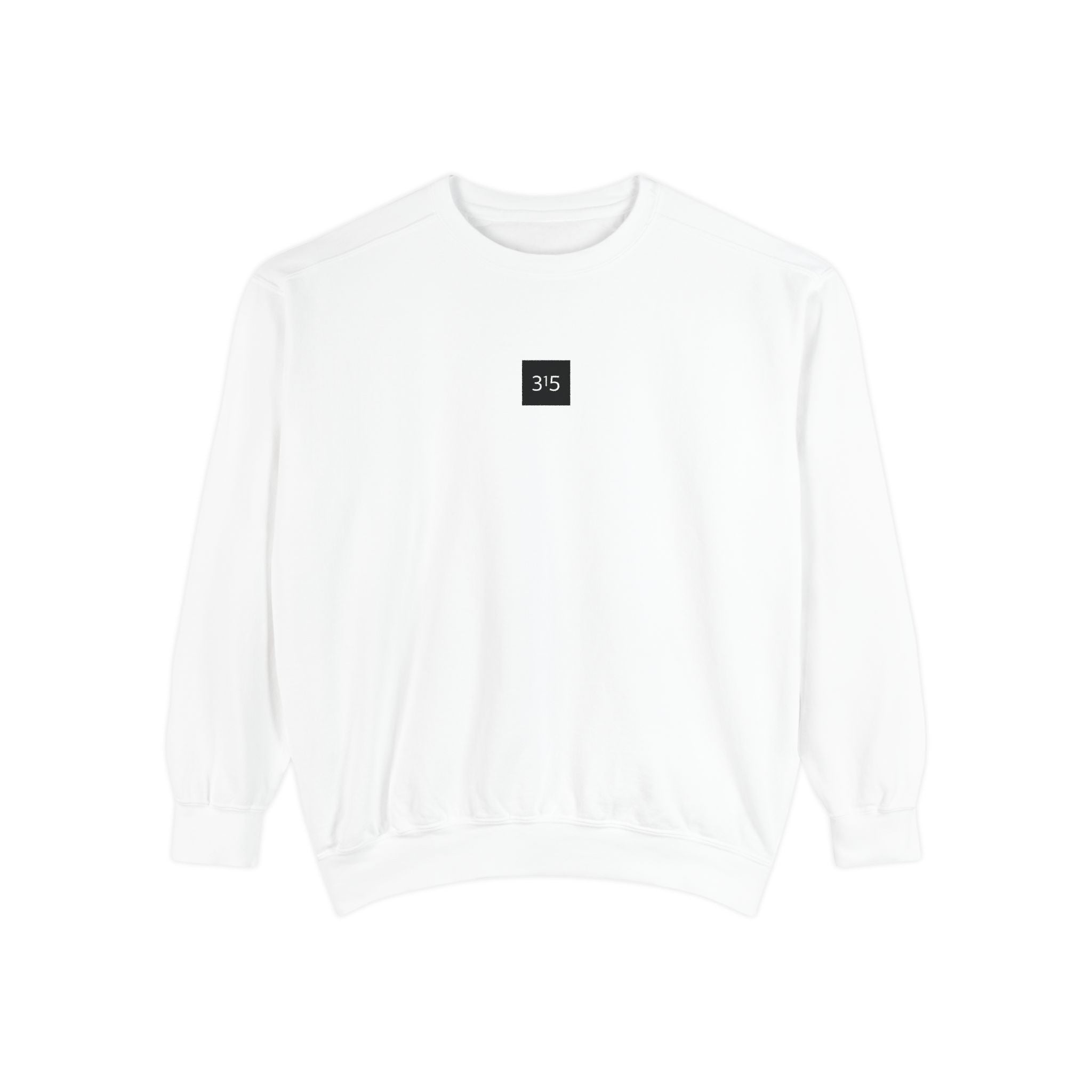 Multi Color Embroidered 315 Minimalist Logo Sweatshirt — White Crewneck Casual Pullover