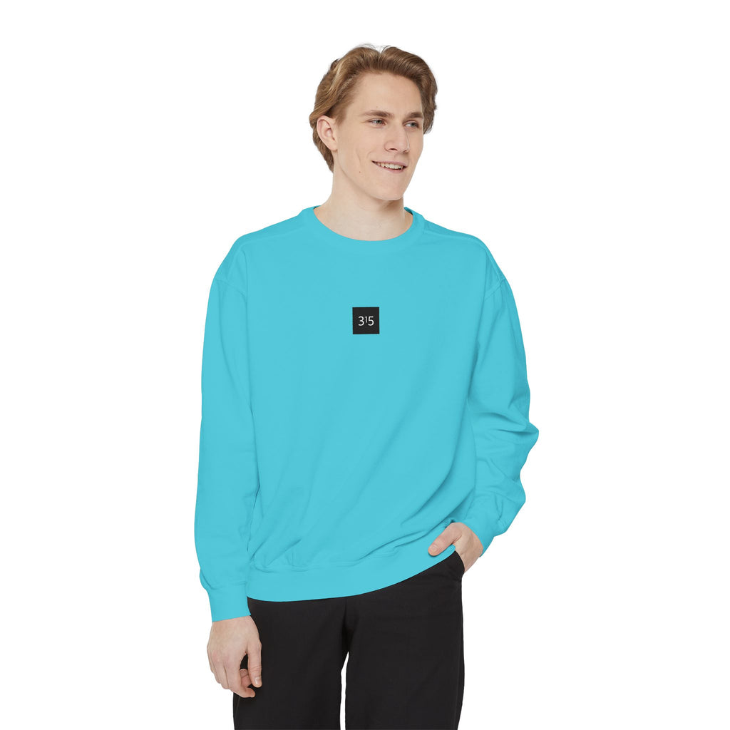 Multi Color Embroidered 315 Minimalist Logo Sweatshirt — White Crewneck Casual Pullover