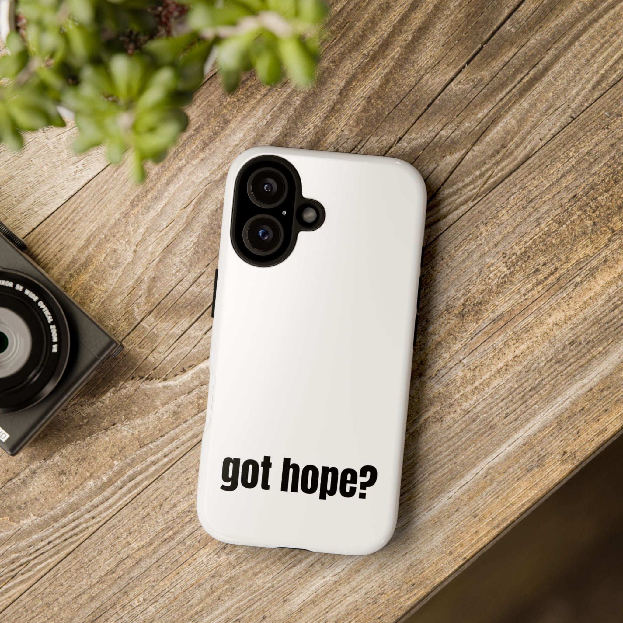 Phone Case — "got hope?" Minimalist Inspirational Protective Cover