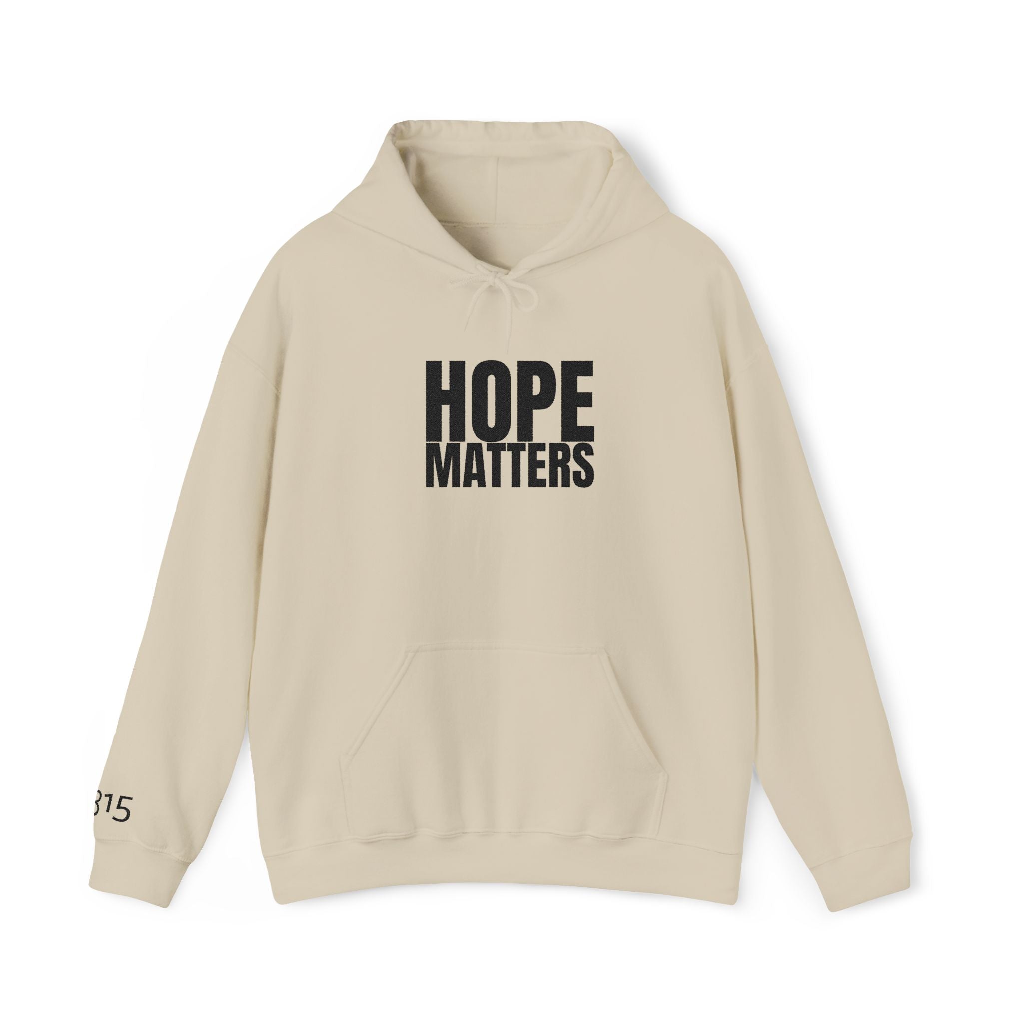 Multi Color - Hope Matters - Hoodie — Minimal Black Square Anchor Logo Pullover