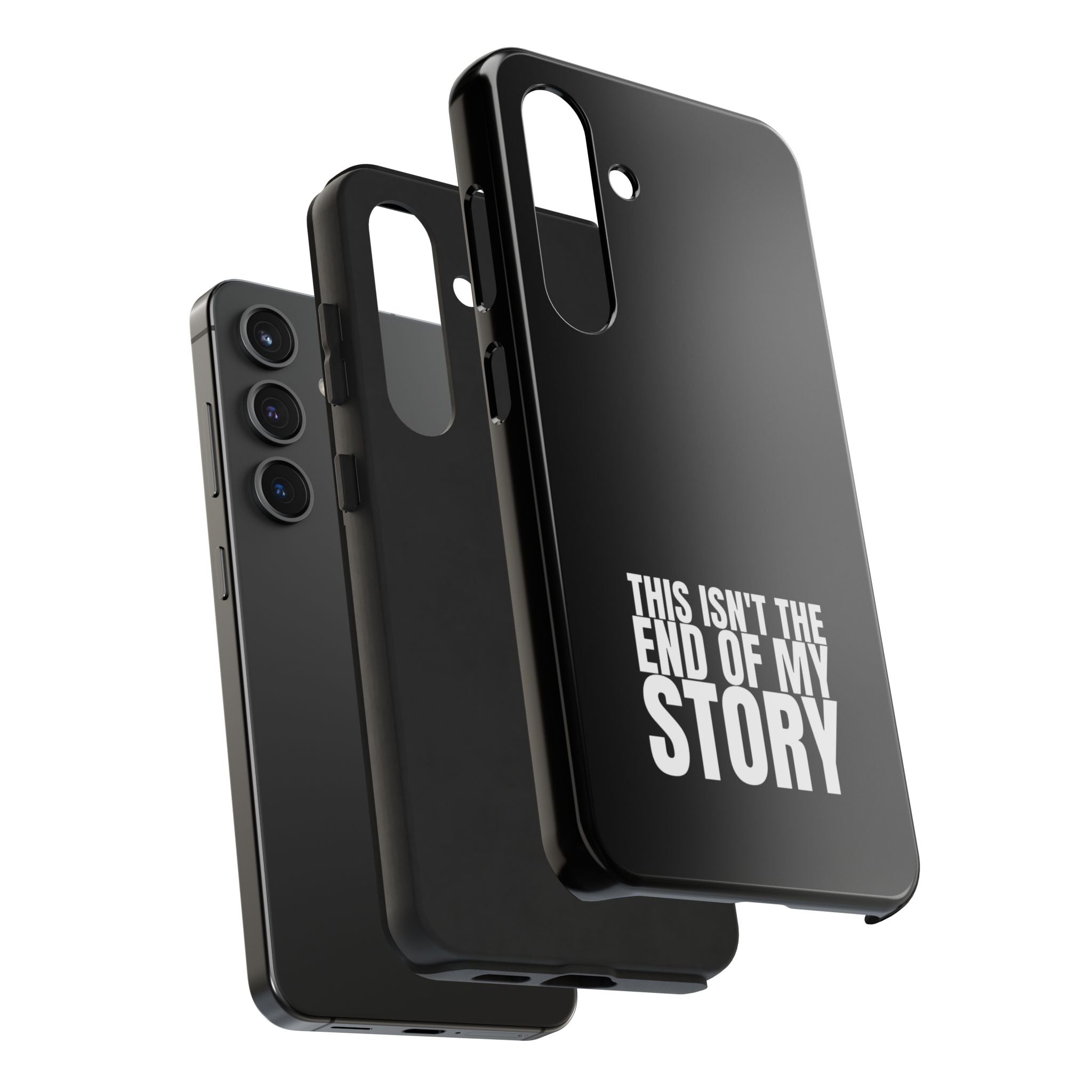 36 - Phone case Tough Phone Case — "This Isn't the End of My Story" Motivational Black Protective Cover