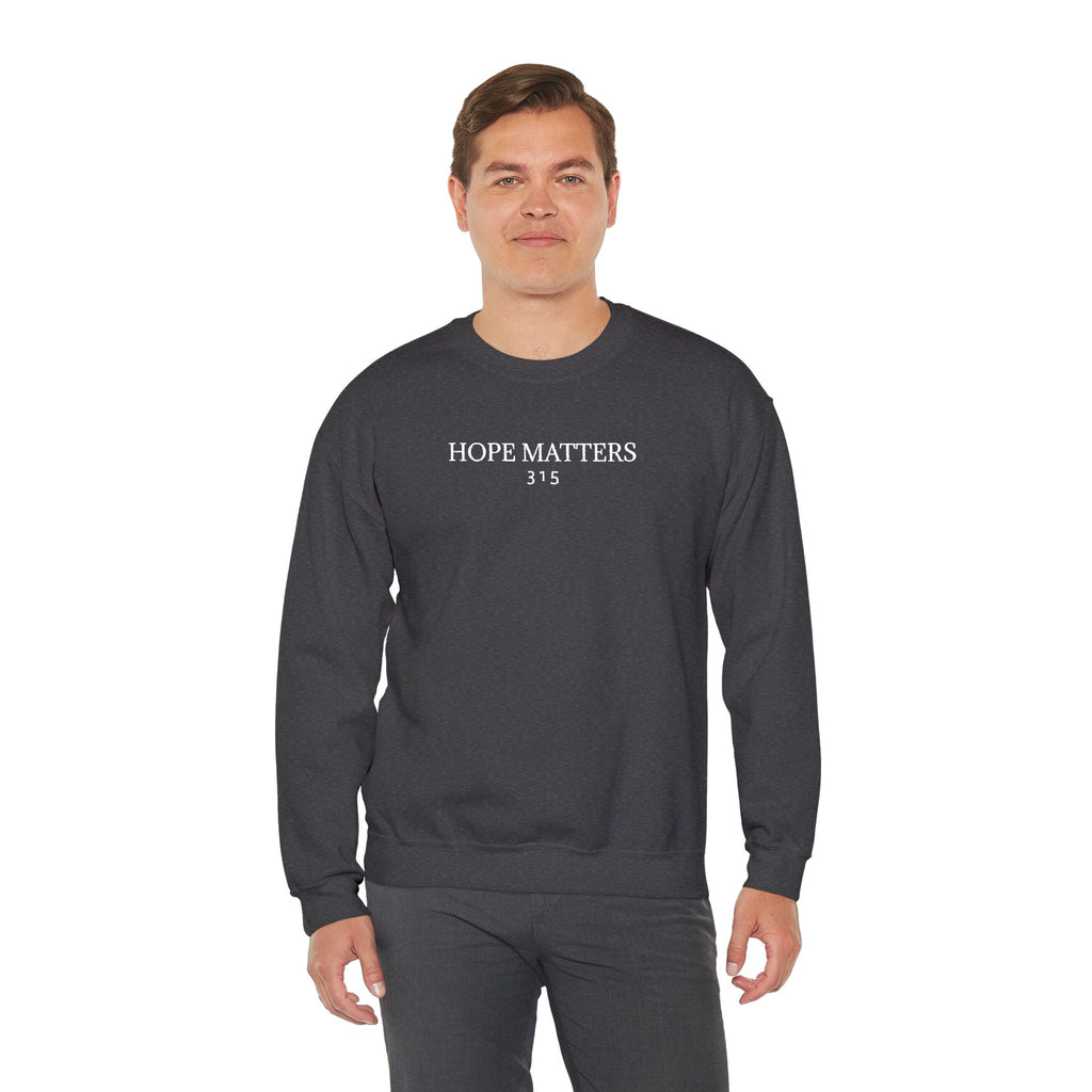 15 - Hope Matters 315 Multi Colors Embroidered - Unisex Heavy Blend™ Crewneck Sweatshirt