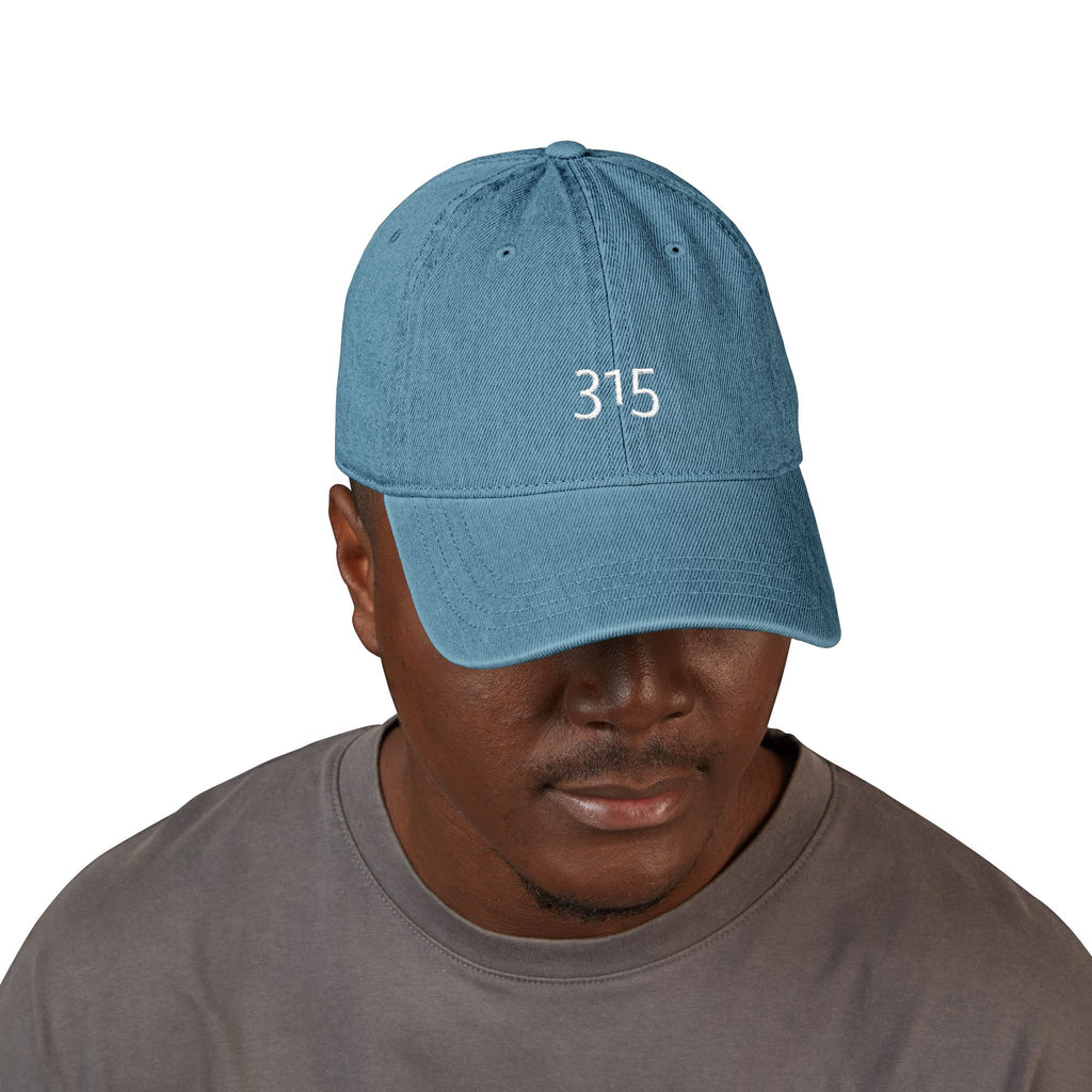 3 - Hat - 315 - Stylish Embroidered Denim Hat with 315 Design