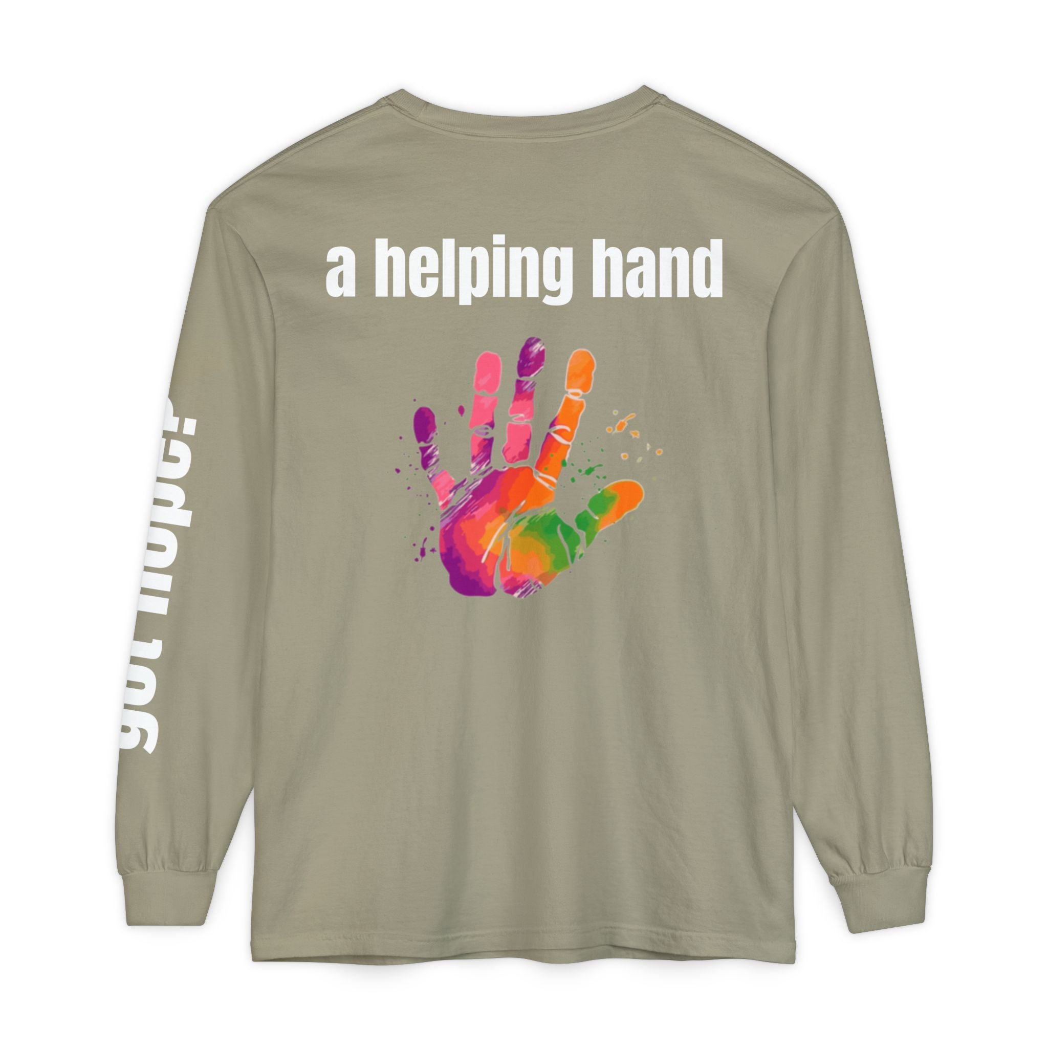 315 A Helping Hand Unisex Long Sleeve T-Shirt - Inspirational Casual Wear