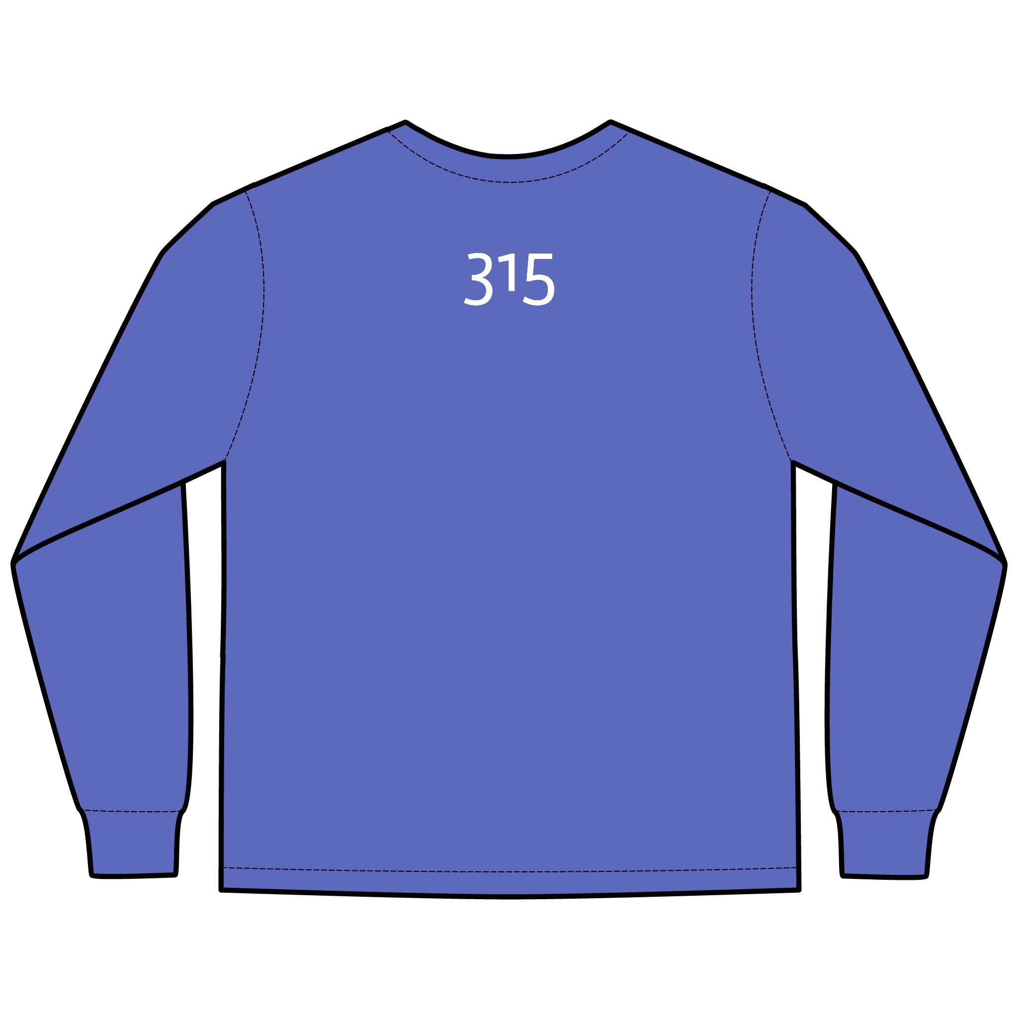 Multi Colors Hanes Garment-Dyed Long Sleeve T-Shirt with 315 Print