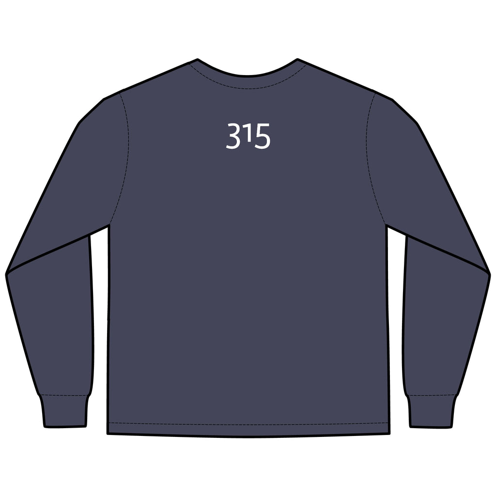 Multi Colors Hanes Garment-Dyed Long Sleeve T-Shirt with 315 Print