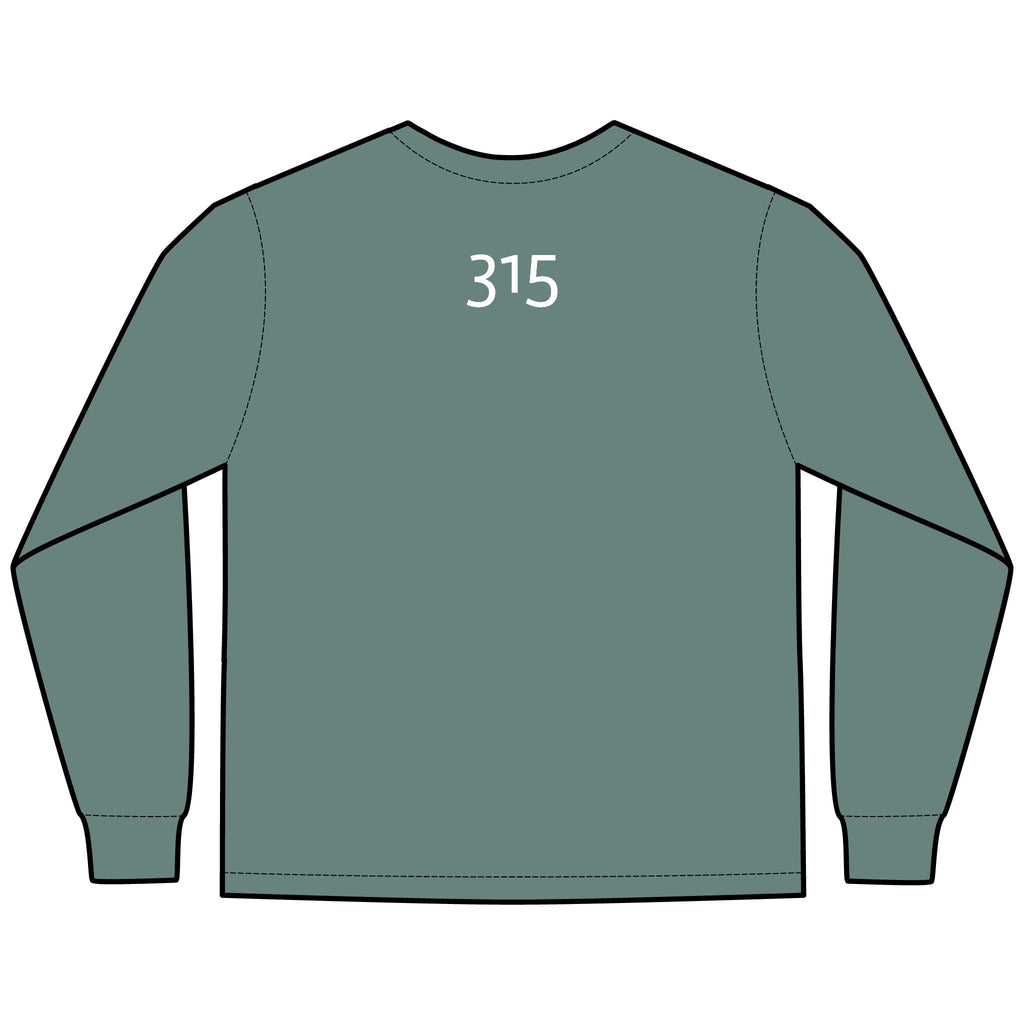 Multi Colors Hanes Garment-Dyed Long Sleeve T-Shirt with 315 Print