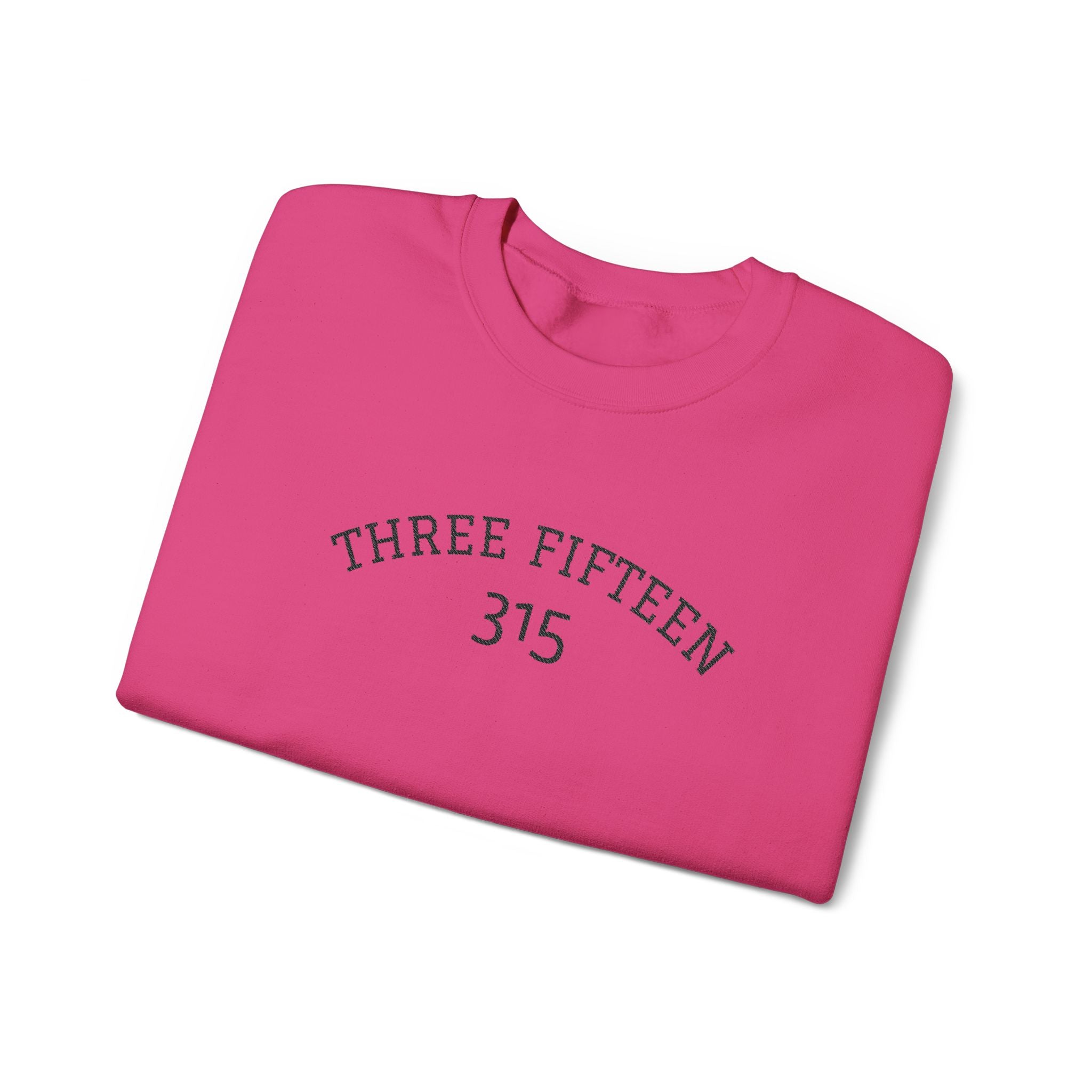 15 - Minimal '315' Embroidered Logo Crewneck Sweatshirt — White Casual Pullover