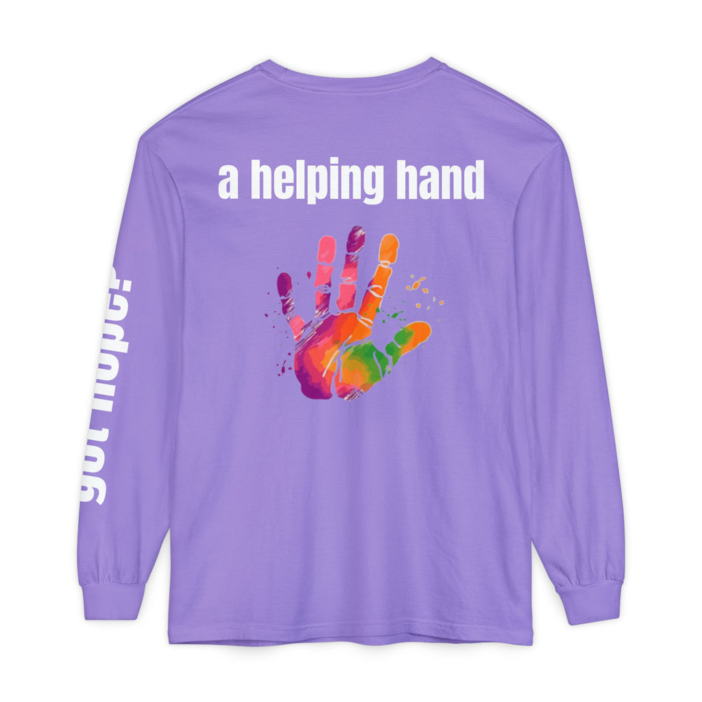 315 A Helping Hand Unisex Long Sleeve T-Shirt - Inspirational Casual Wear