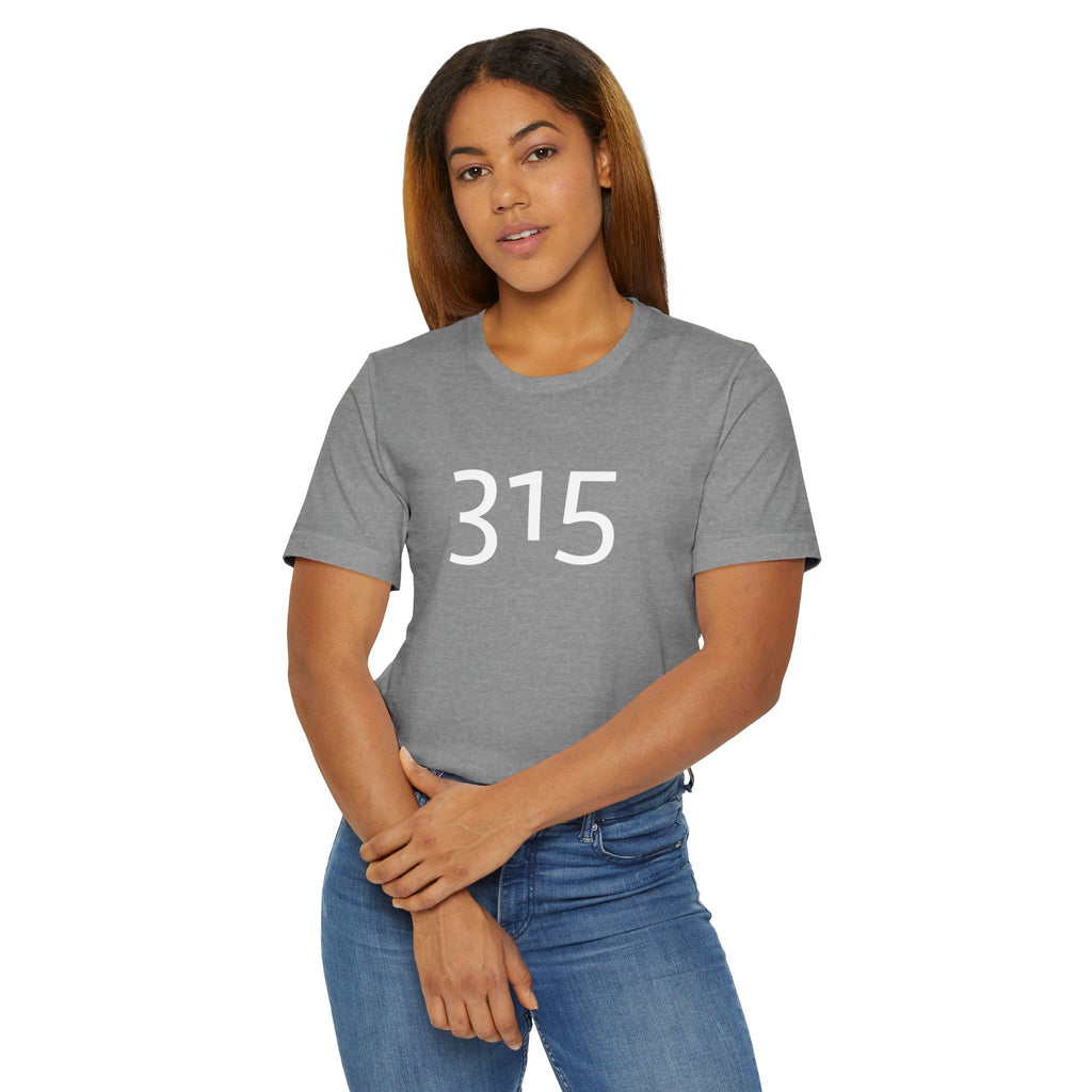 Multi Color Three-Fifteen Minimalist 315 Unisex Jersey T-Shirt - Three-Fifteen Design