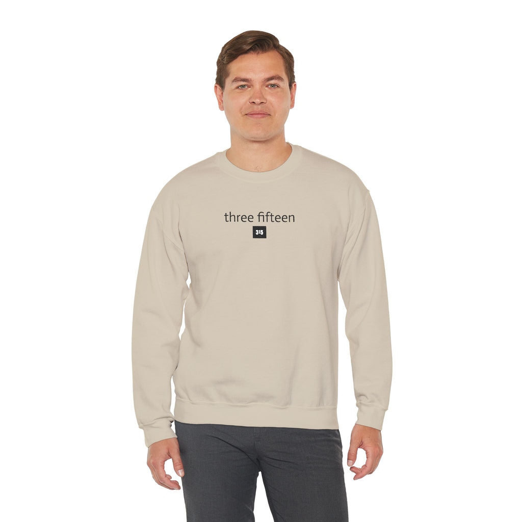 15 - Embroidered Square 315 Crewneck Sweatshirt — minimalist "three fifteen" logo pullover