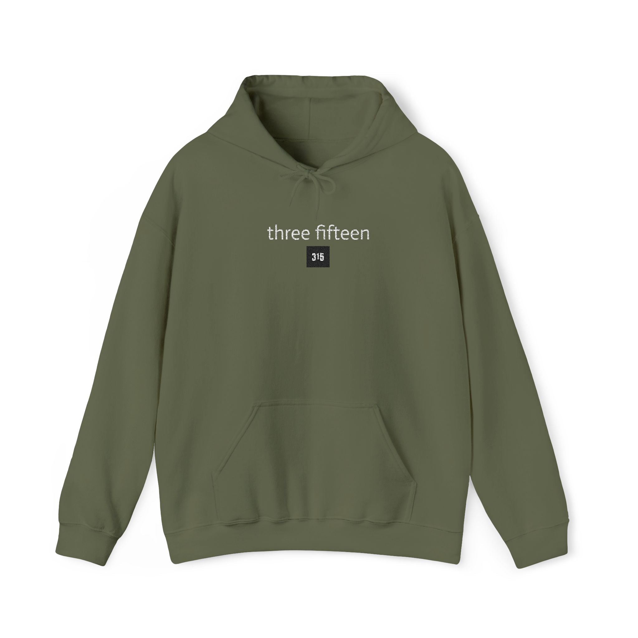 16 - 315 Square Embroidered Hoodie — Minimalist Distressed Graphic Sweatshirt