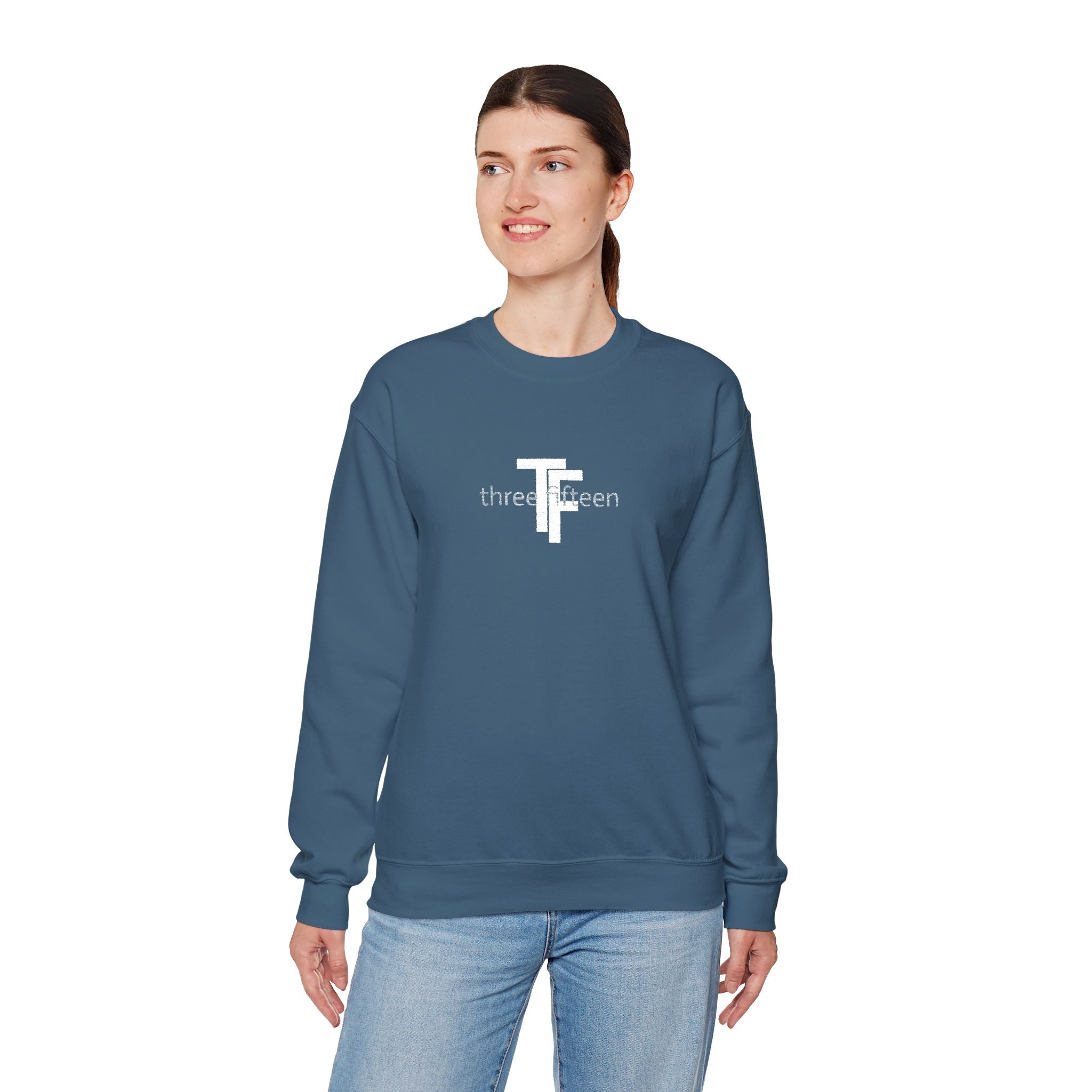 15 - TF Three Fifteen Embroidered Crewneck Sweatshirt — Minimal Graphic Pullover