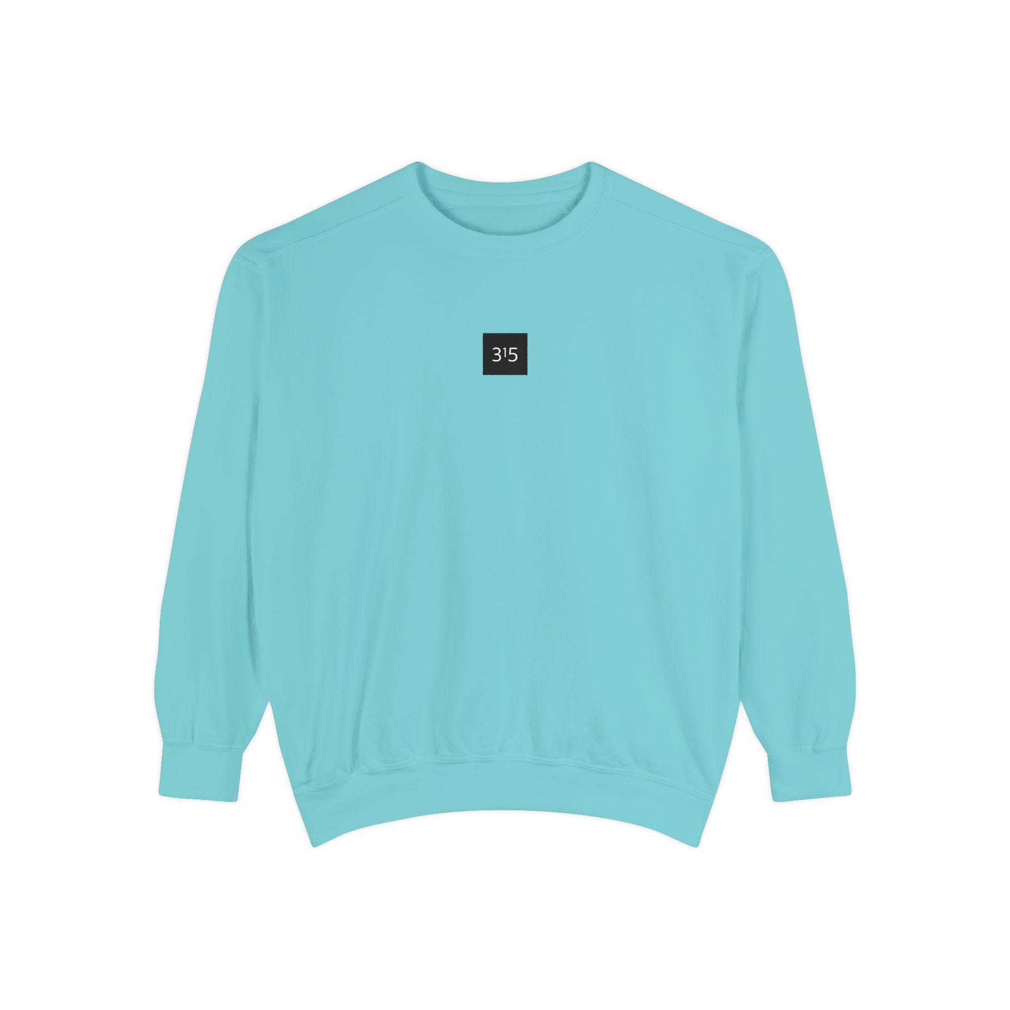 Multi Color Embroidered 315 Minimalist Logo Sweatshirt — White Crewneck Casual Pullover