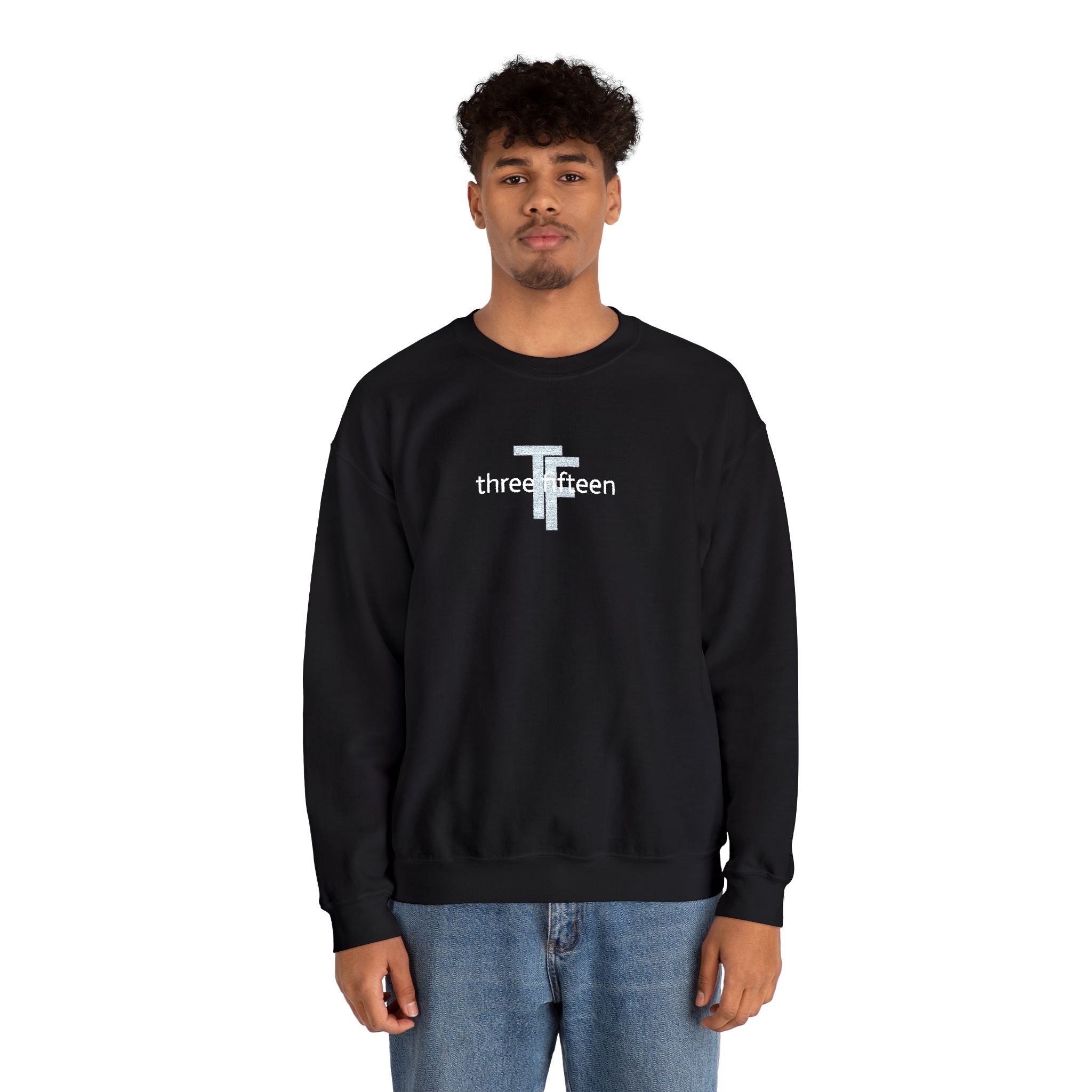 15 - TF Three Fifteen Embroidered Crewneck Sweatshirt — Minimal Graphic Pullover