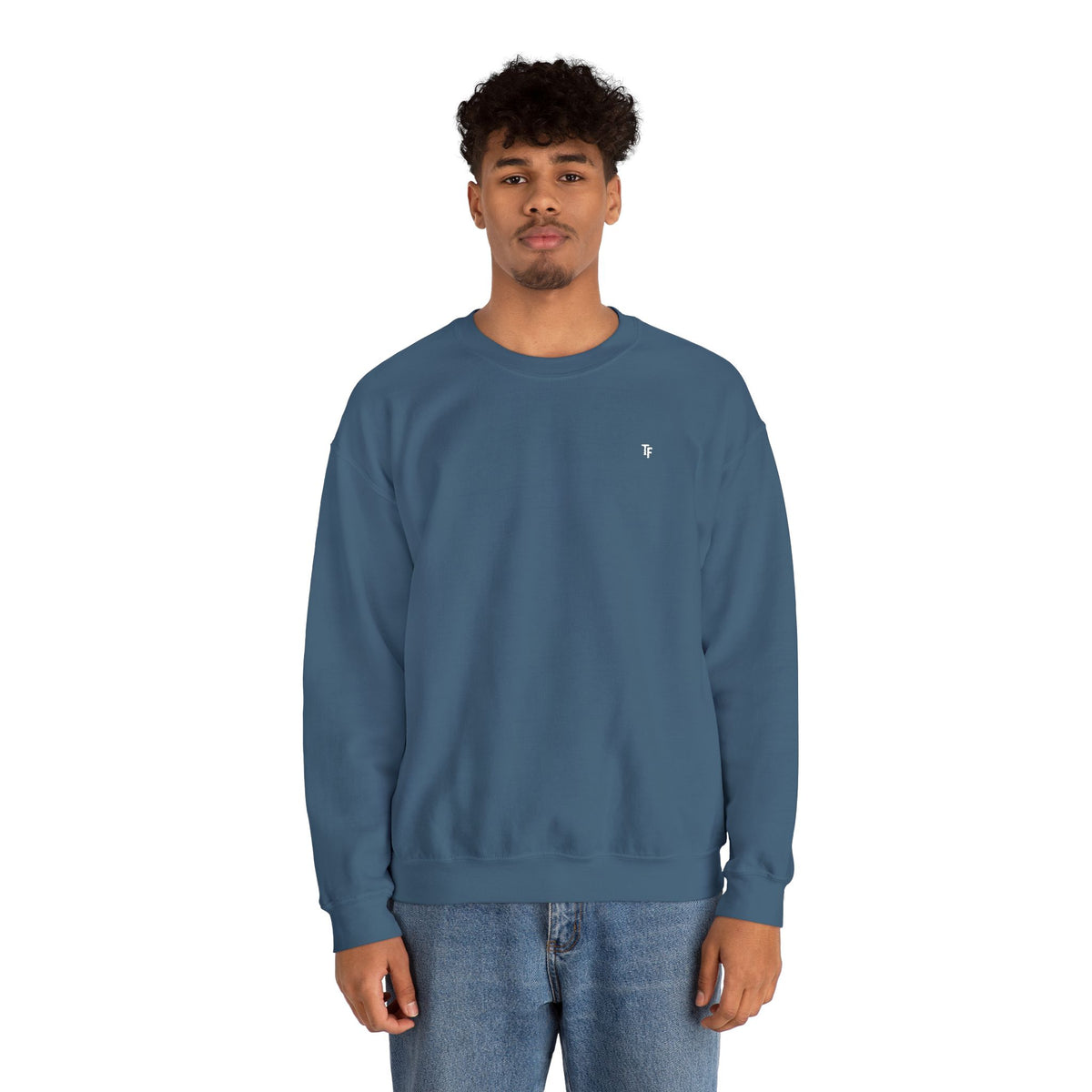 15 - TF Three Fifteen Embroidered Crewneck Sweatshirt — Minimal Graphic Pullover