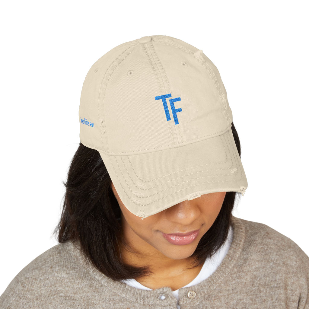 3 - Hat Distressed Embroidered TF Three Fifteen Dad Hat - Casual Chic Accessory