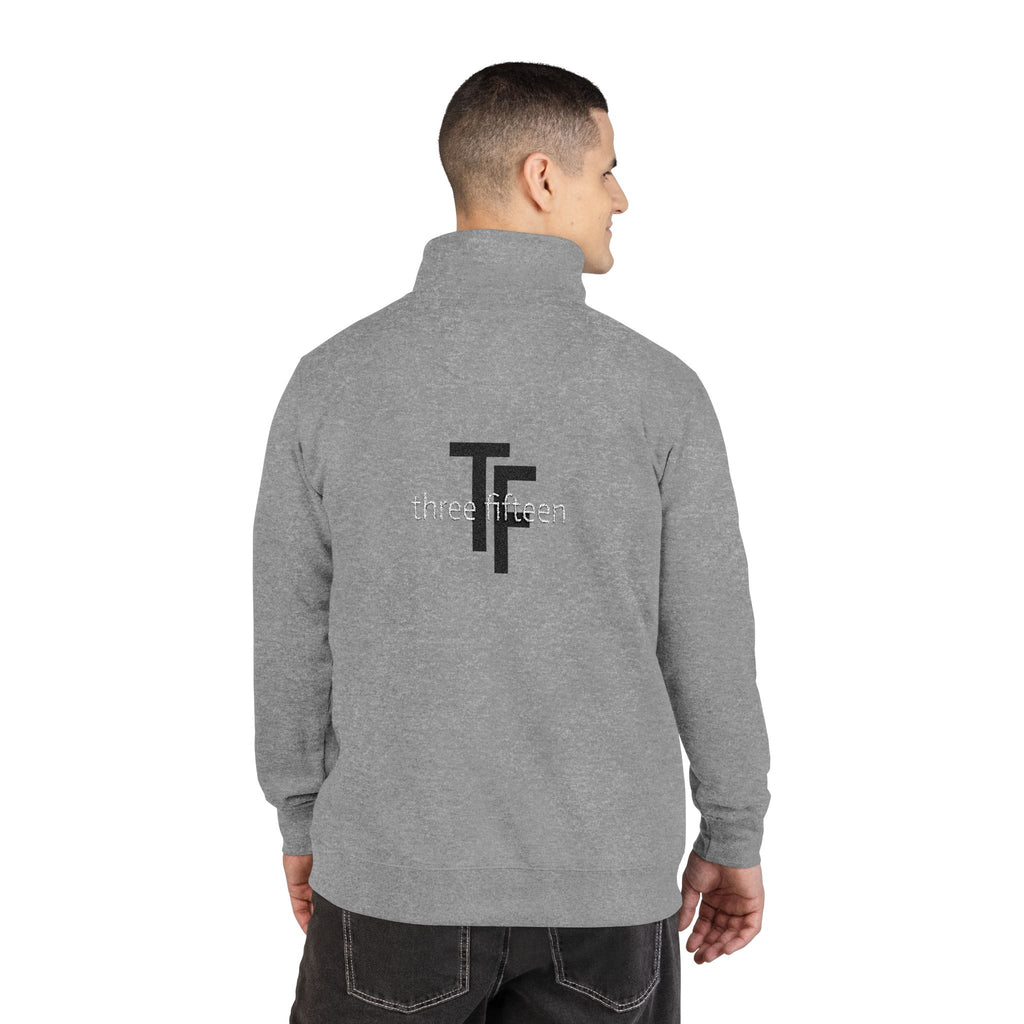 17 - TF Three Fifteen - Embroidered Hope 35 Fleece Pullover — Lightweight Quarter‑Zip Sweatshirt