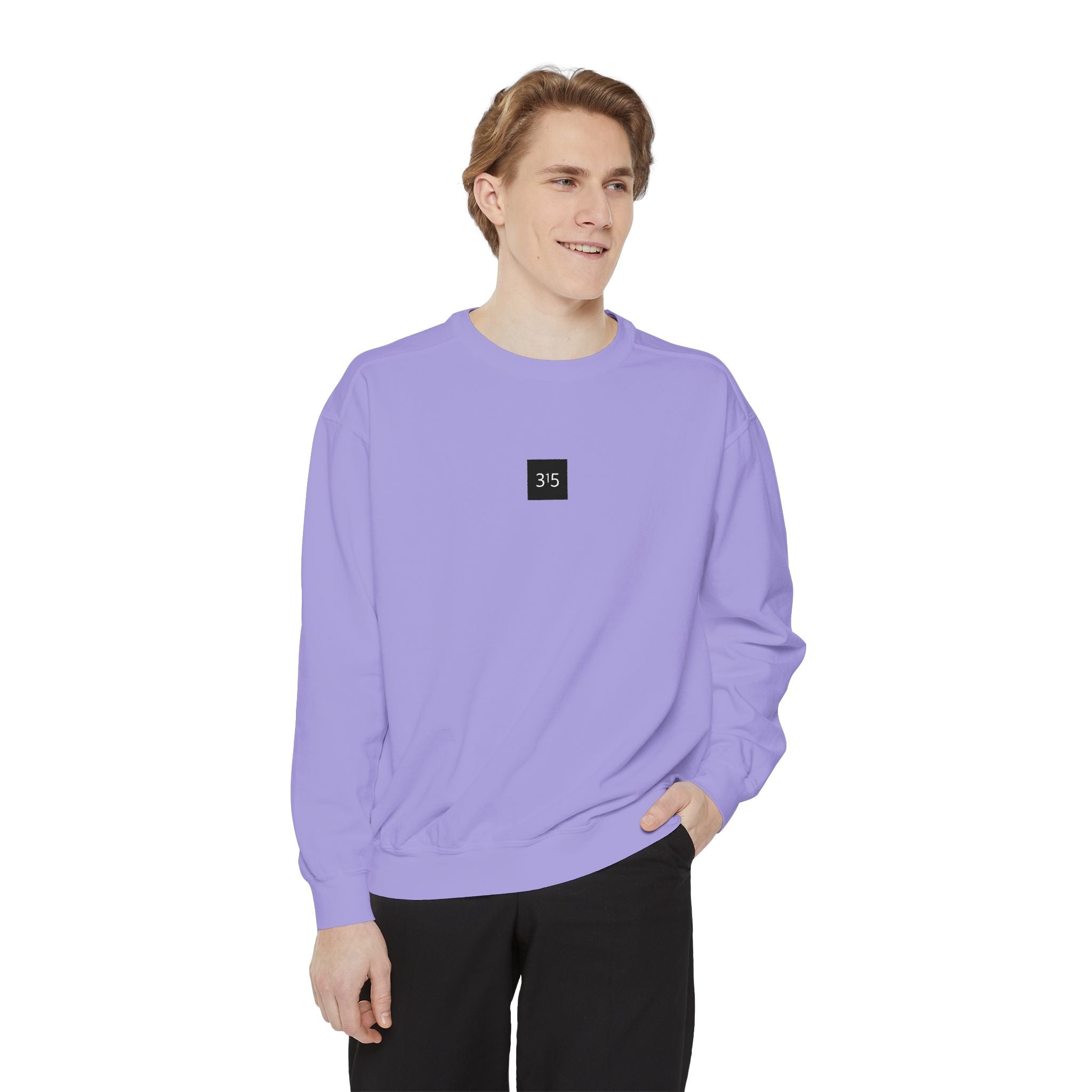 Multi Color Embroidered 315 Minimalist Logo Sweatshirt — White Crewneck Casual Pullover