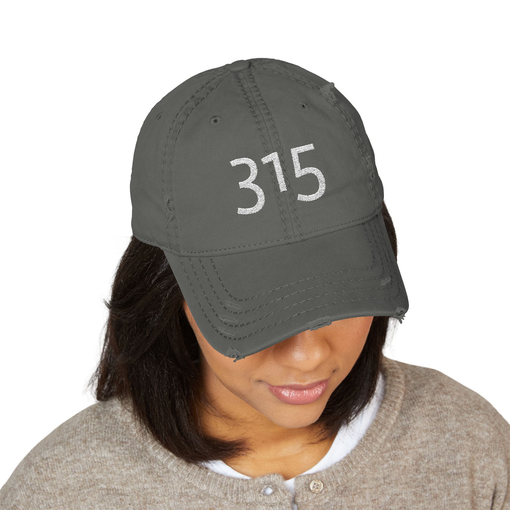 3 - Hat Distressed Embroidered Oversized 315 Dad Hat - Casual Chic Accessory