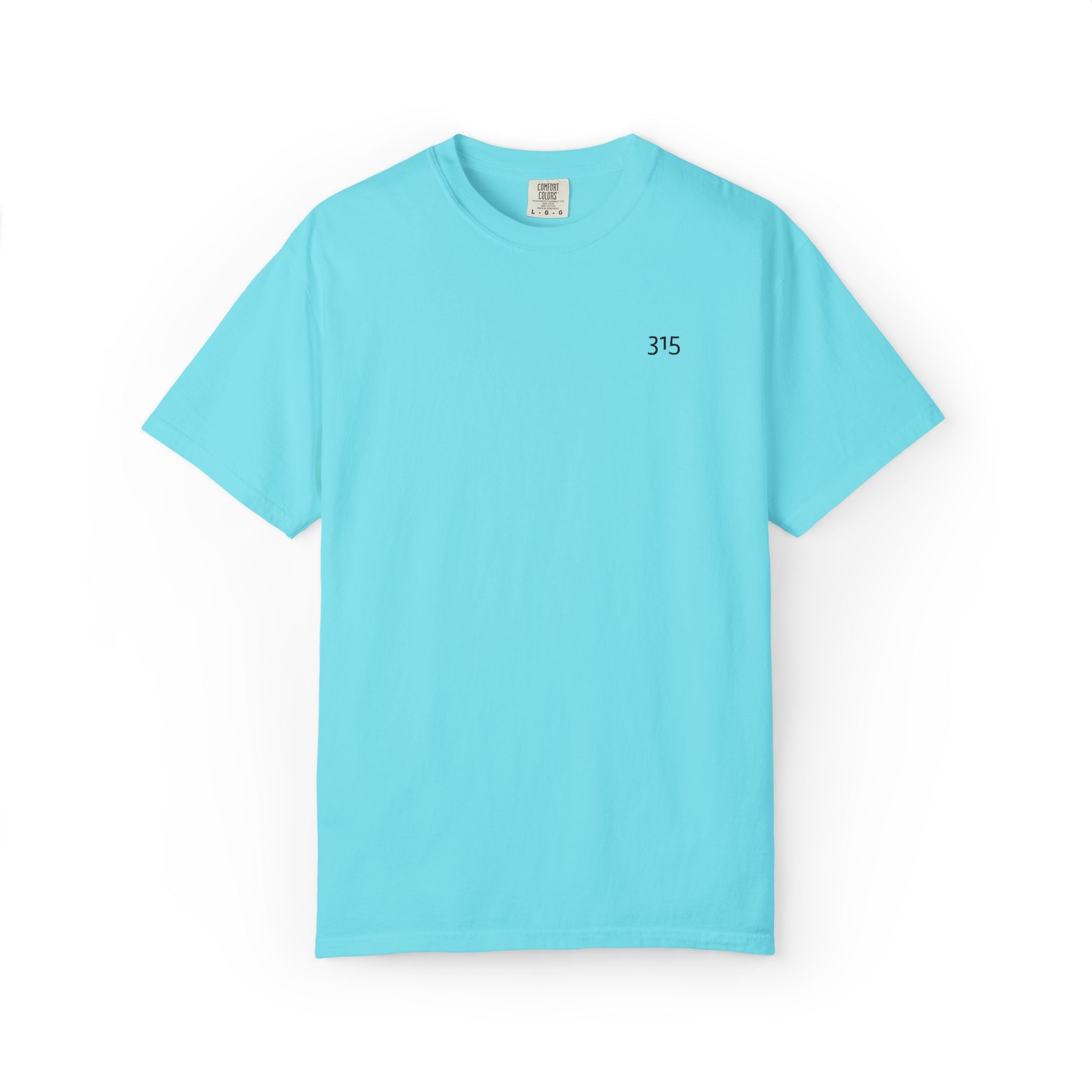 11 - Embroidered 315 Multi Color Black Lettering Minimalist '75' Chest Logo T-Shirt – Garment-Dyed White Casual Tee