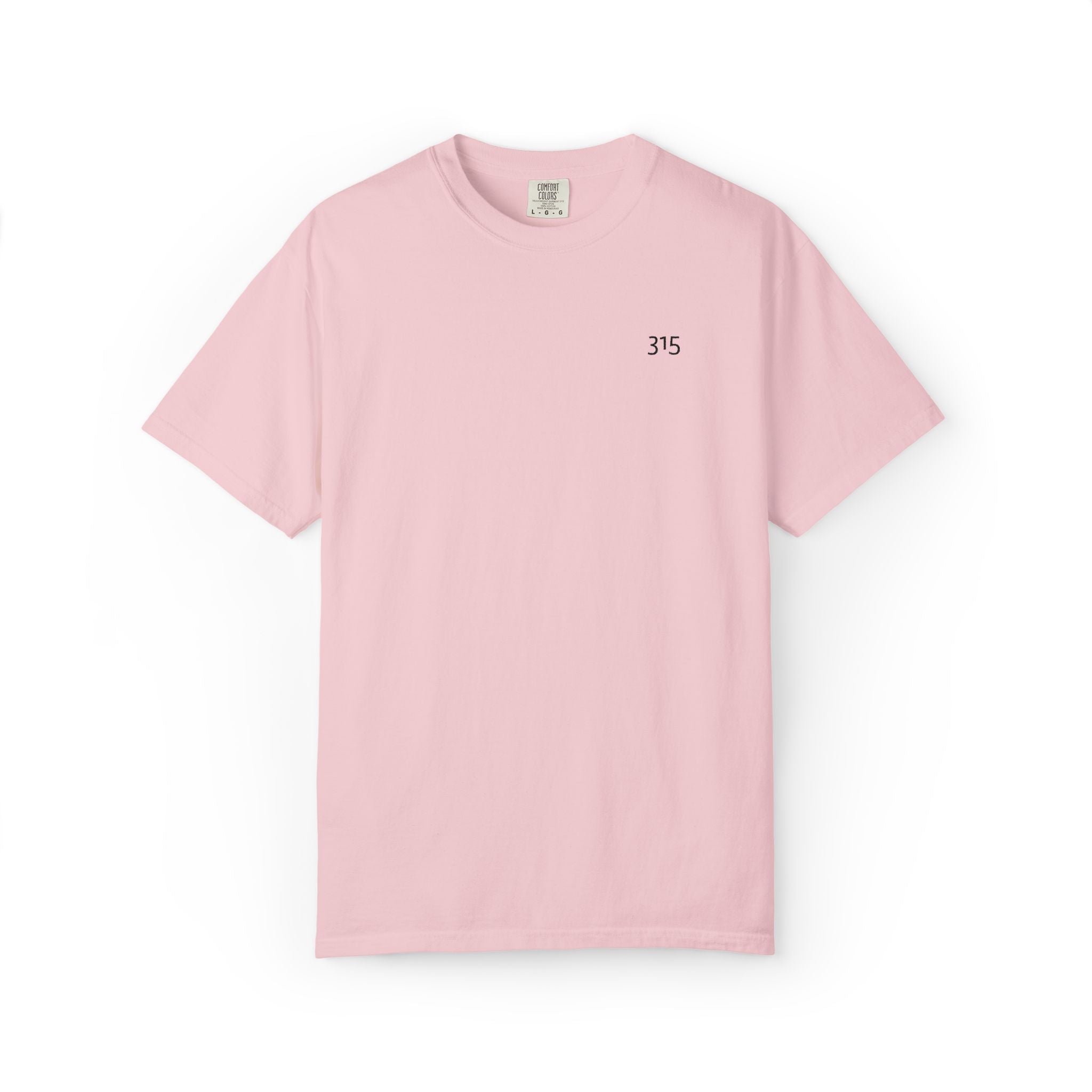 11 - Embroidered 315 Multi Color Black Lettering Minimalist '75' Chest Logo T-Shirt – Garment-Dyed White Casual Tee