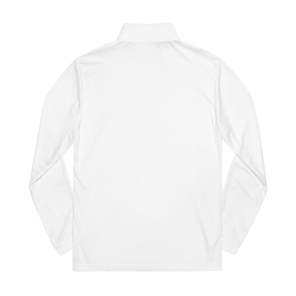 17 - Embroidered Adidas Quarter-Zip Pullover – White adidas® Performance Top