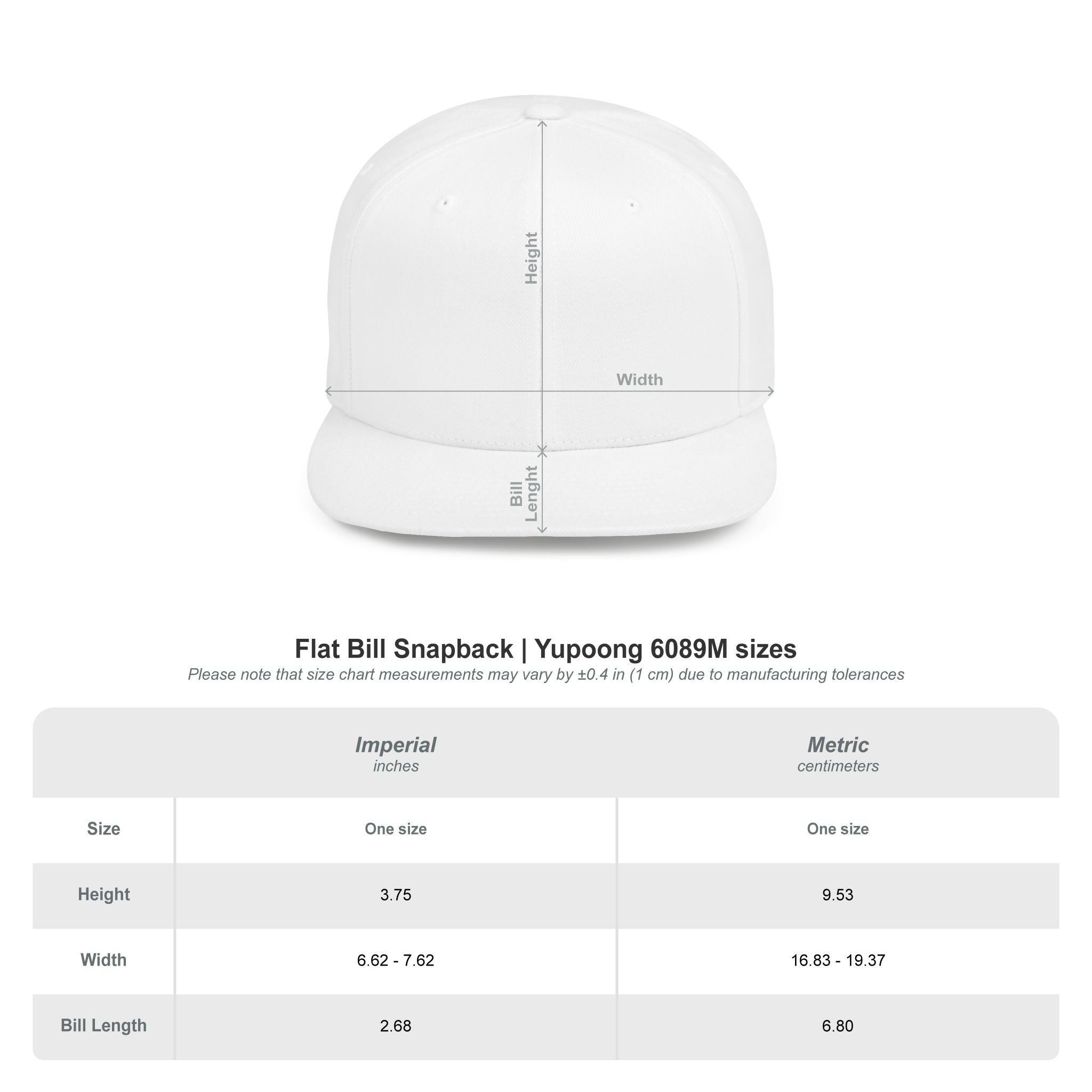 Custom White Flat Bill Snapback Hat with 315 Design
