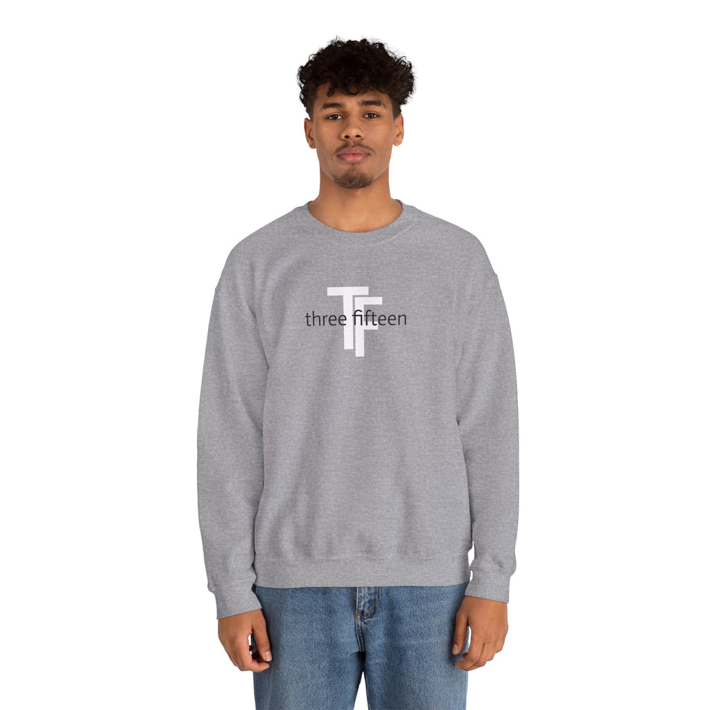 15 - Minimal TF three fifteen overlay Logo Sweatshirt — Casual Unisex Crewneck